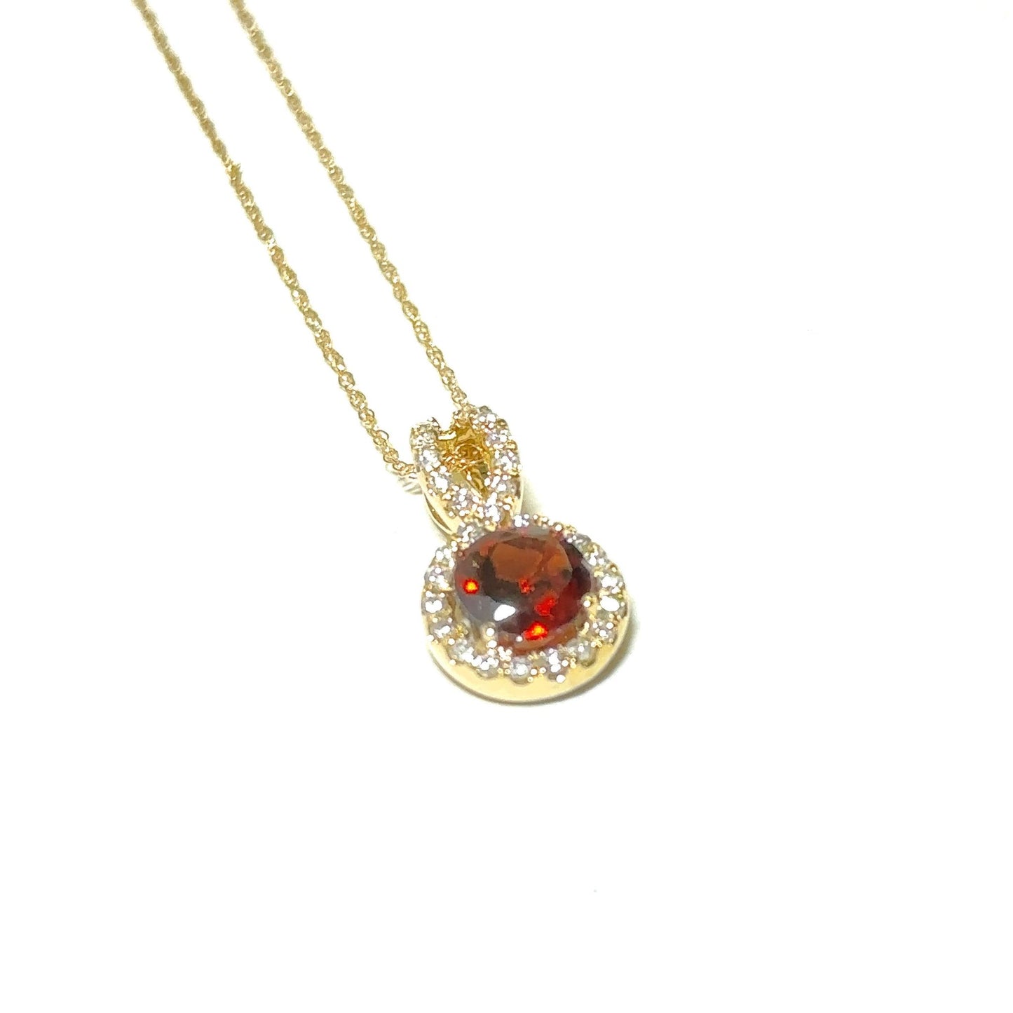 Yellow Gold Garnet Pendant