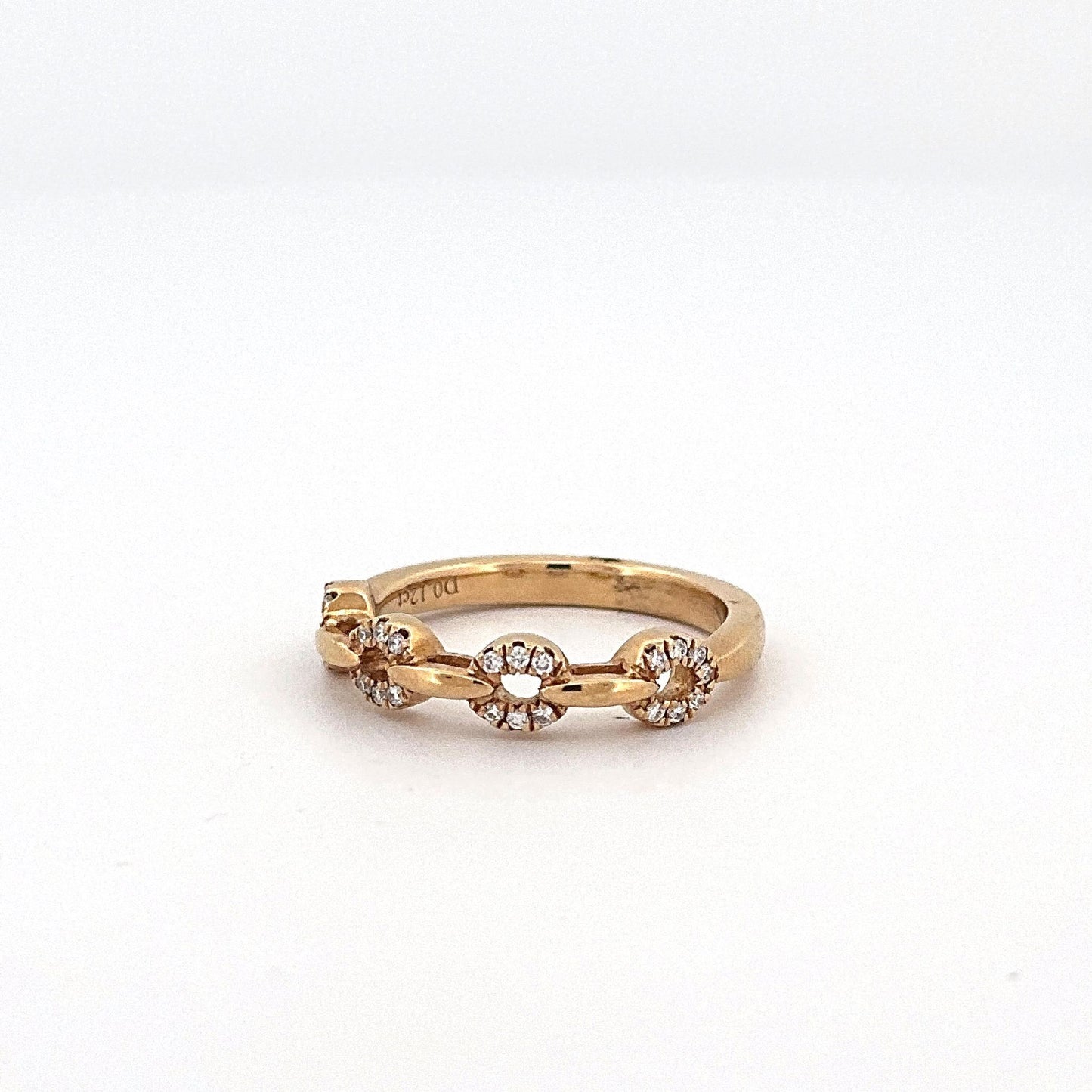 Yellow Gold Diamond Chain Link Design Wedding Band