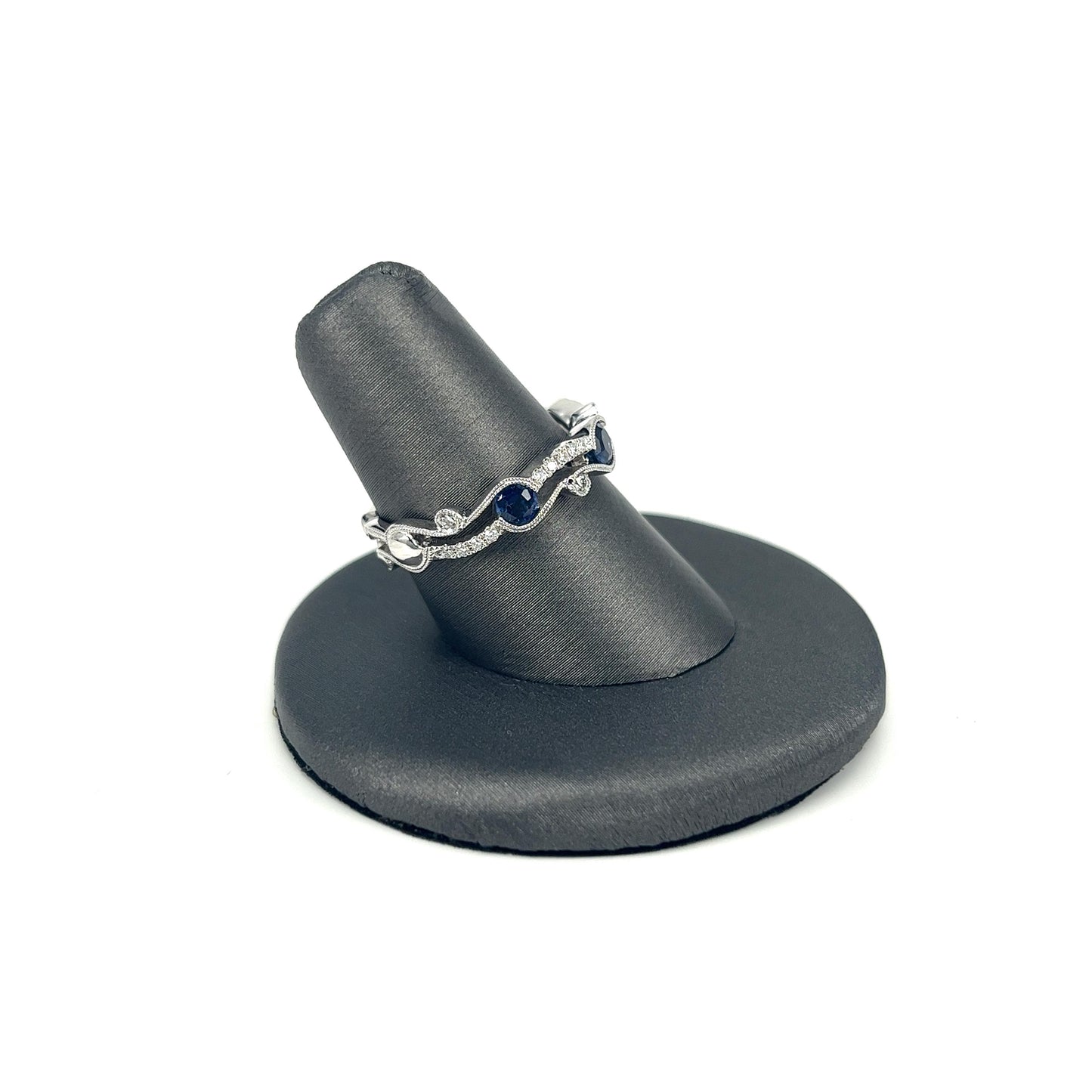 White Gold Diamond Sapphire Fashion Band