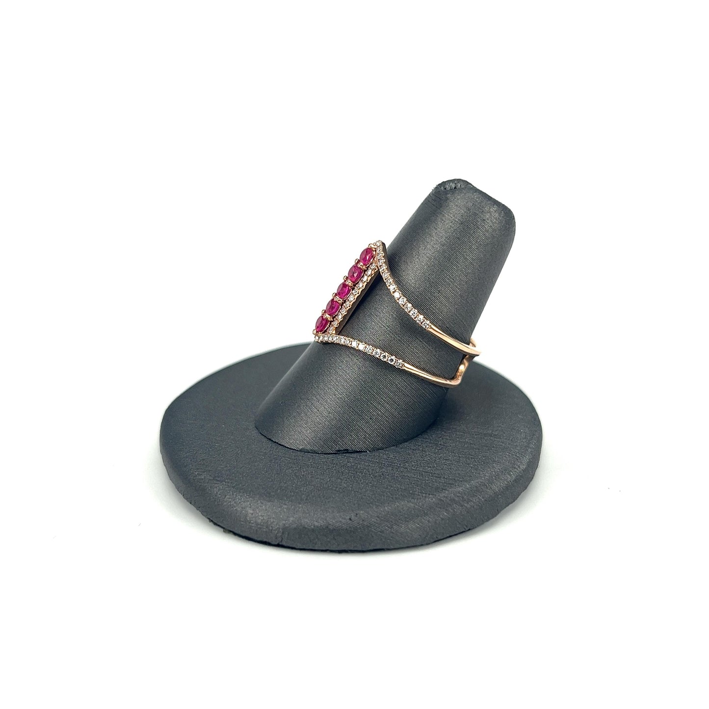 Rose Gold Ruby Ladies Band