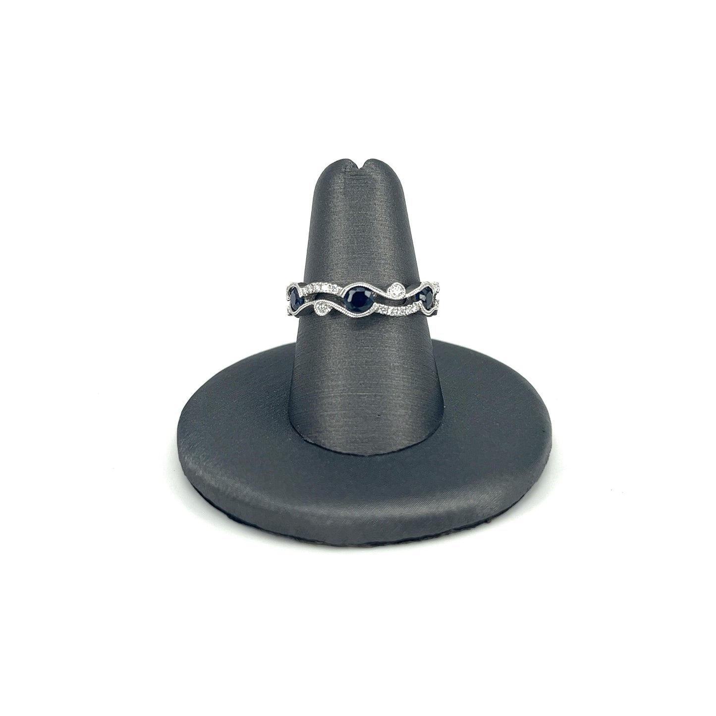 White Gold Diamond Sapphire Fashion Band