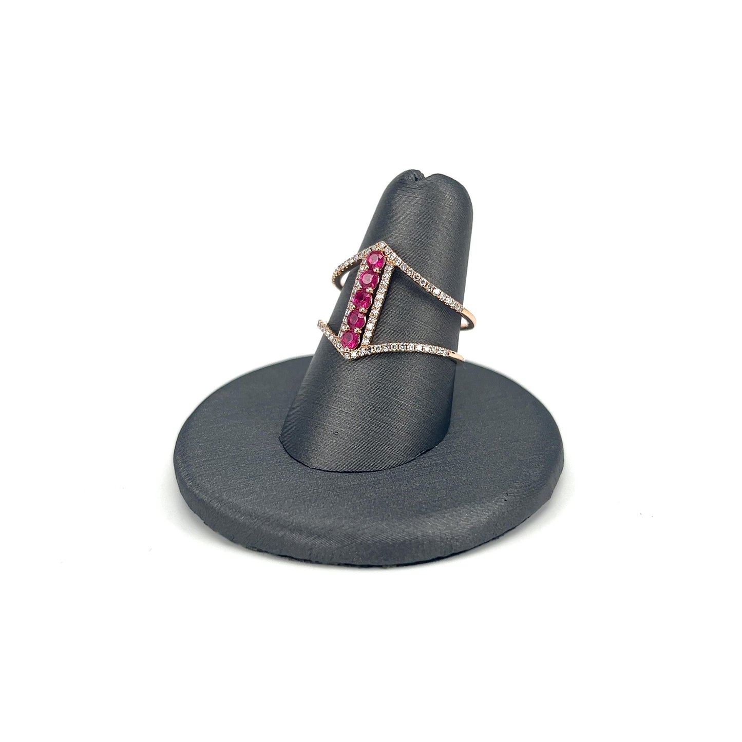 Rose Gold Ruby Ladies Band