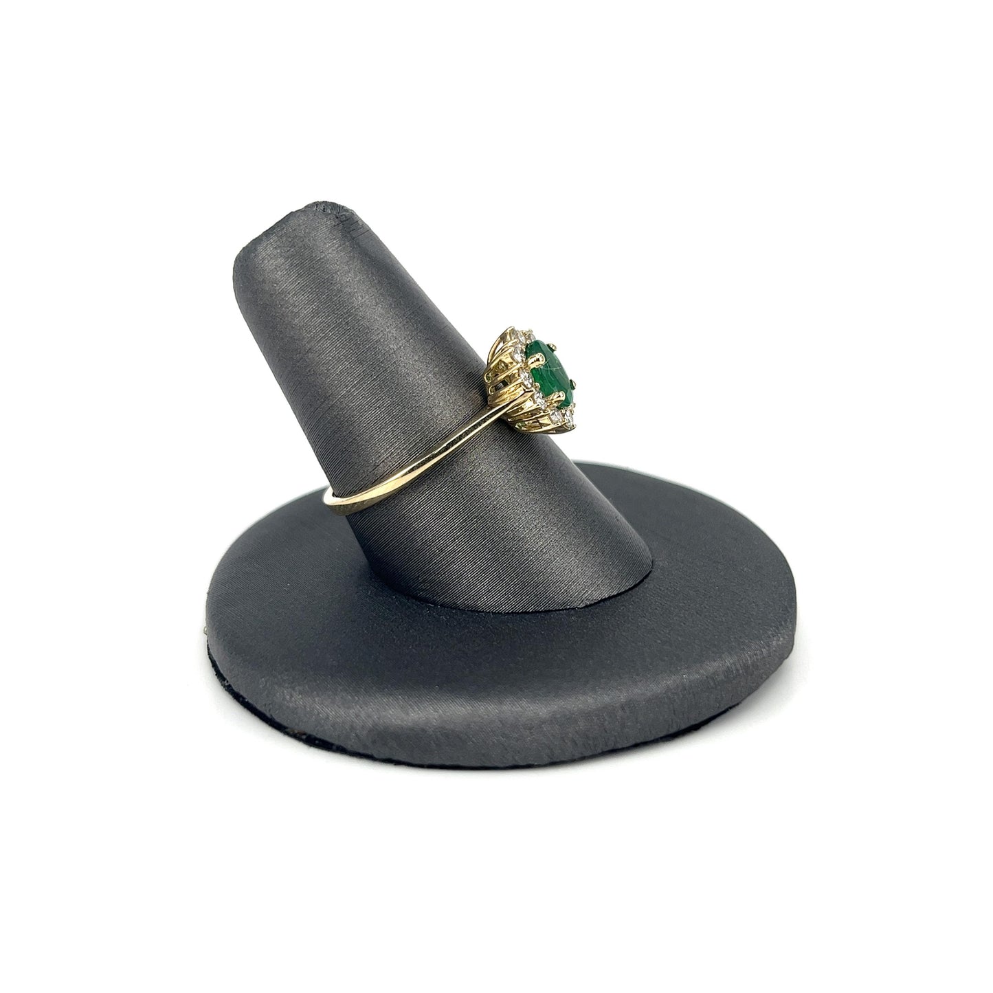 Yellow Gold Oval-Cut Emerald Ladies Ring