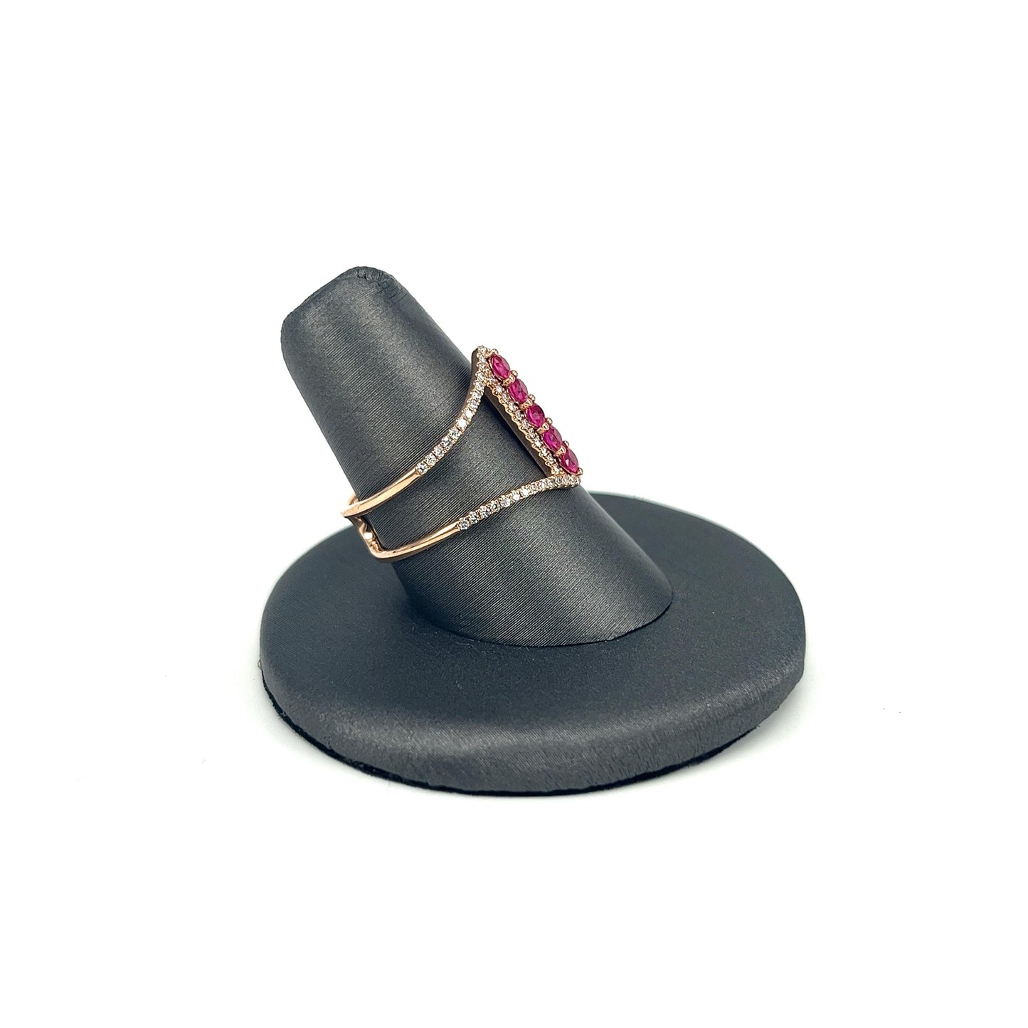 Rose Gold Ruby Ladies Band