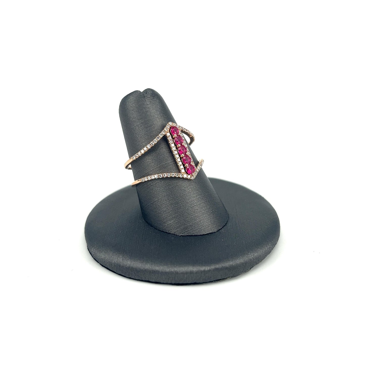 Rose Gold Ruby Ladies Band