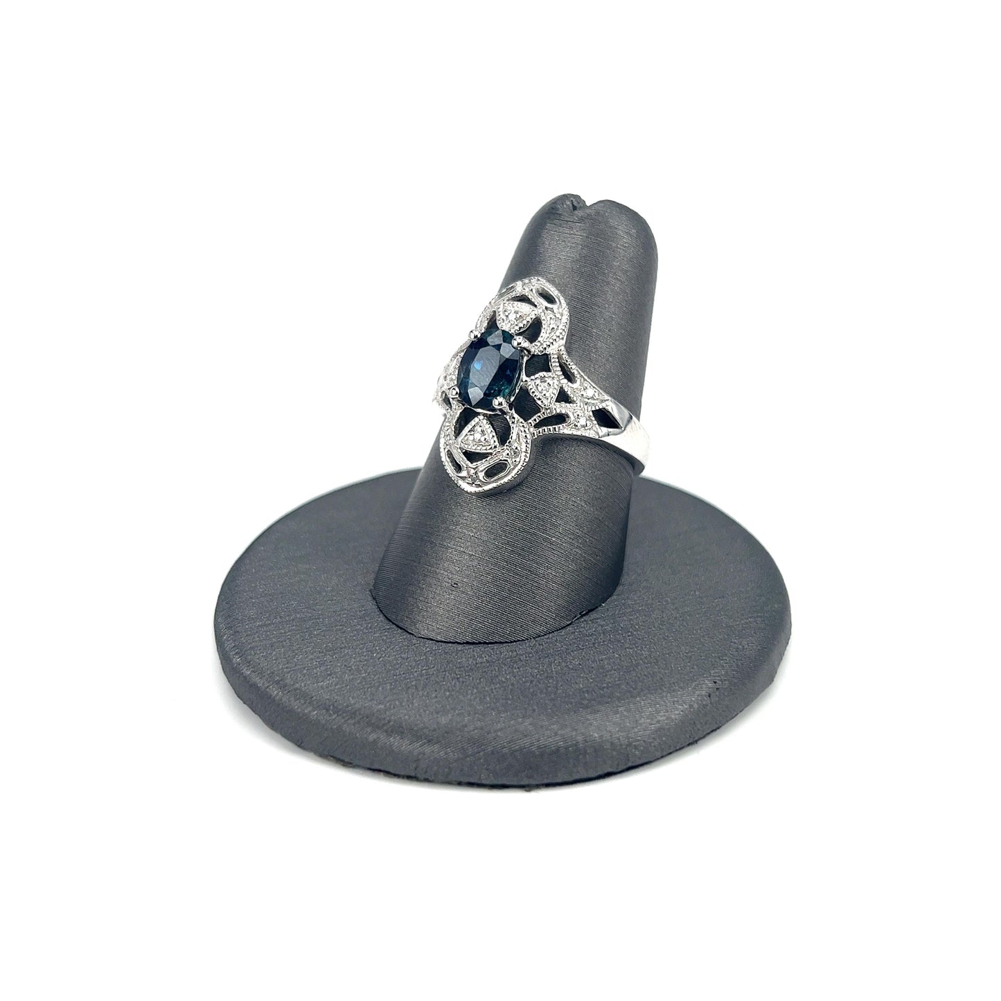 White Gold Sapphire Ladies Ring