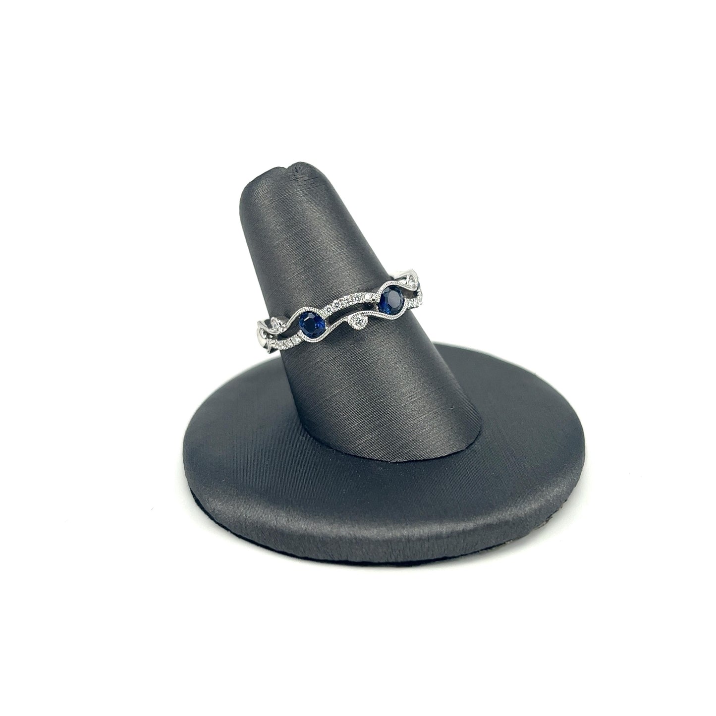 White Gold Diamond Sapphire Fashion Band