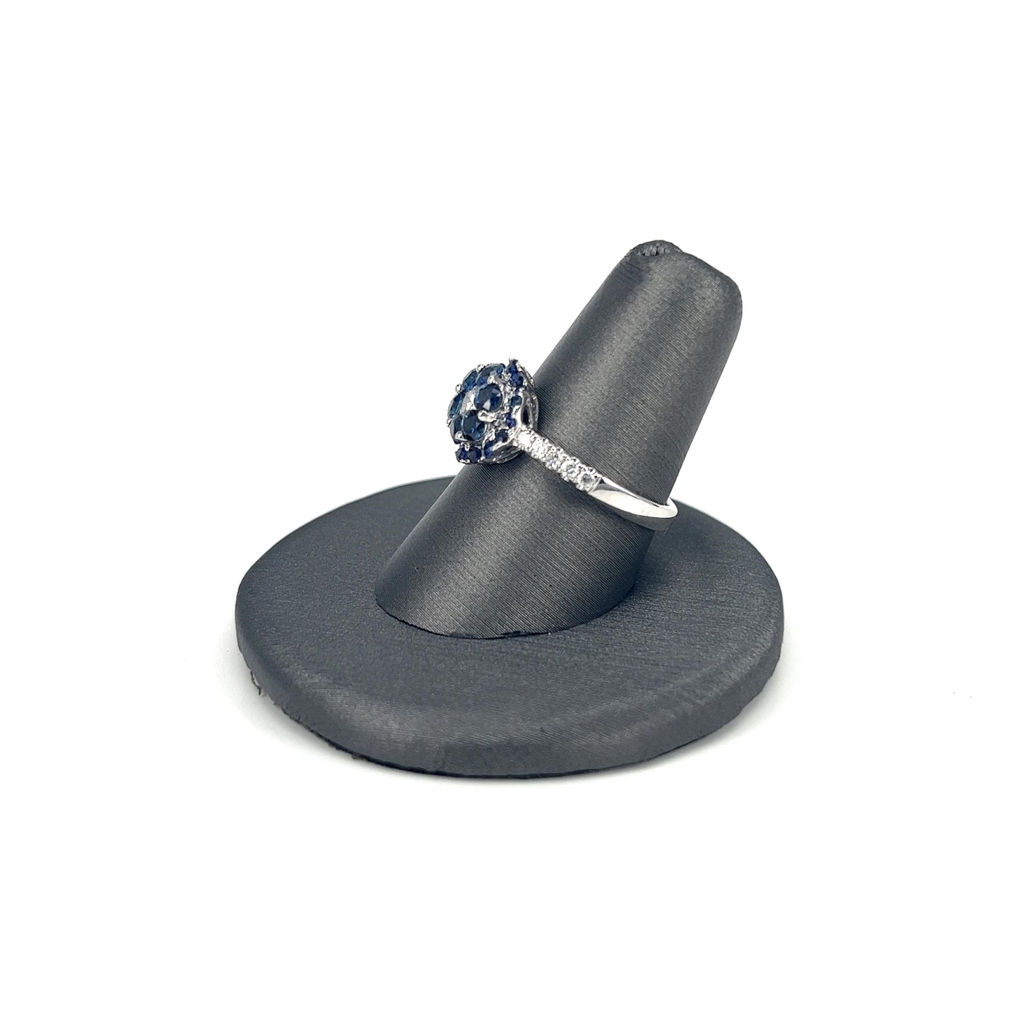 White Gold Sapphire Ladies Fashion Ring