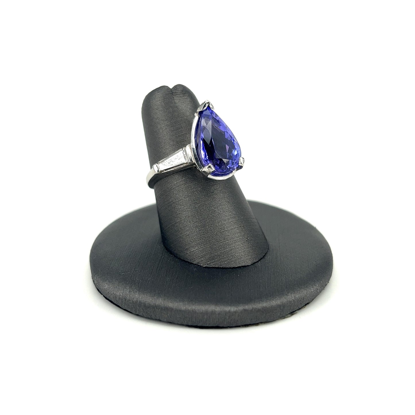 Platinum Pear Shaped Tanzanite Fashion Ring