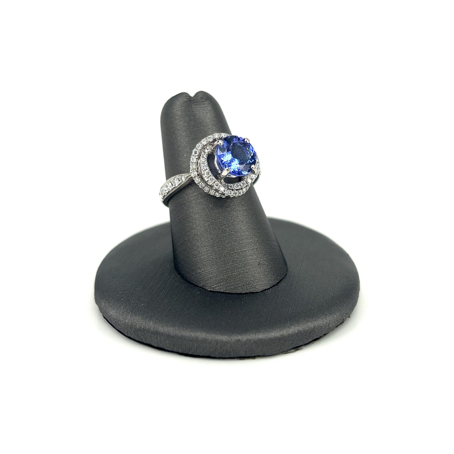 White Gold Tanzanite Fashion Ladies Ring