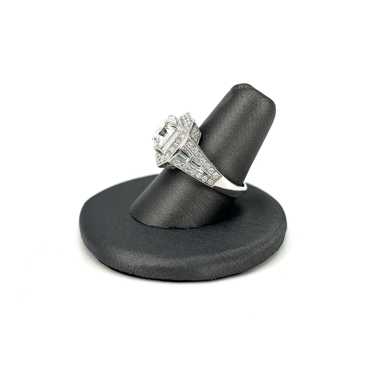 White Gold Moissanite Engagement Ring
