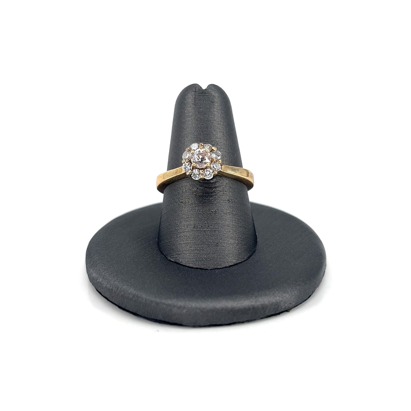 Yellow Gold Estate Cluster Diamond Ring