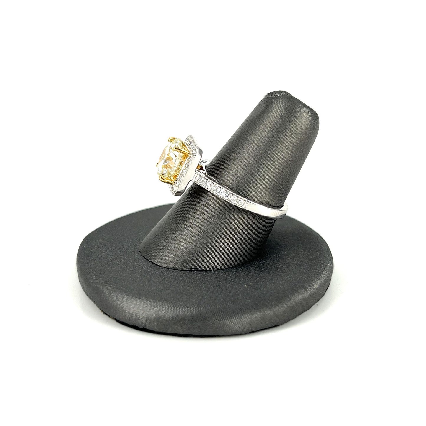 White Gold Yellow Diamond Engagement Ring