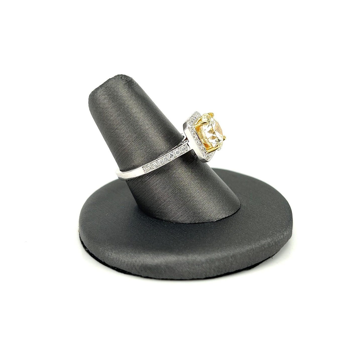 White Gold Yellow Diamond Engagement Ring