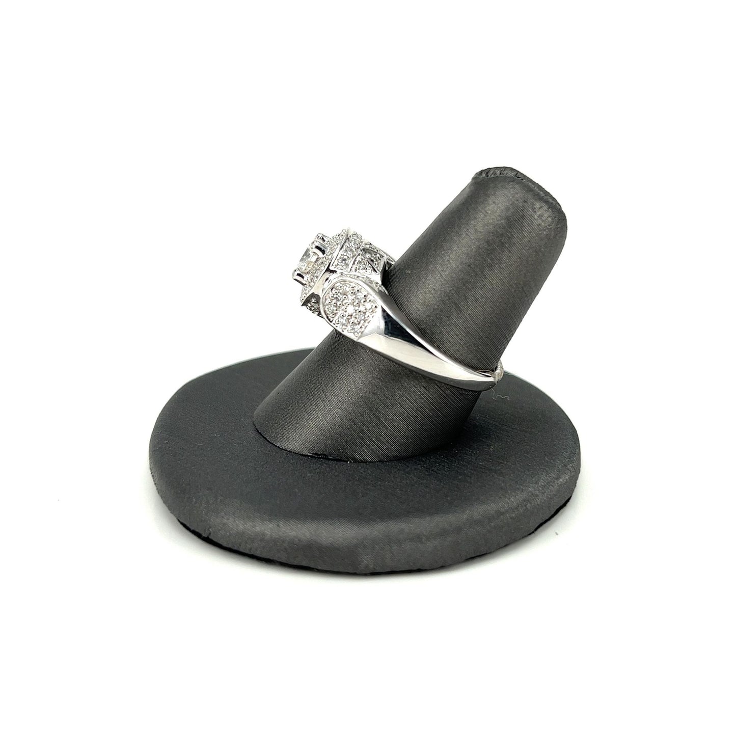 White Gold Diamond Pave Halo Ring