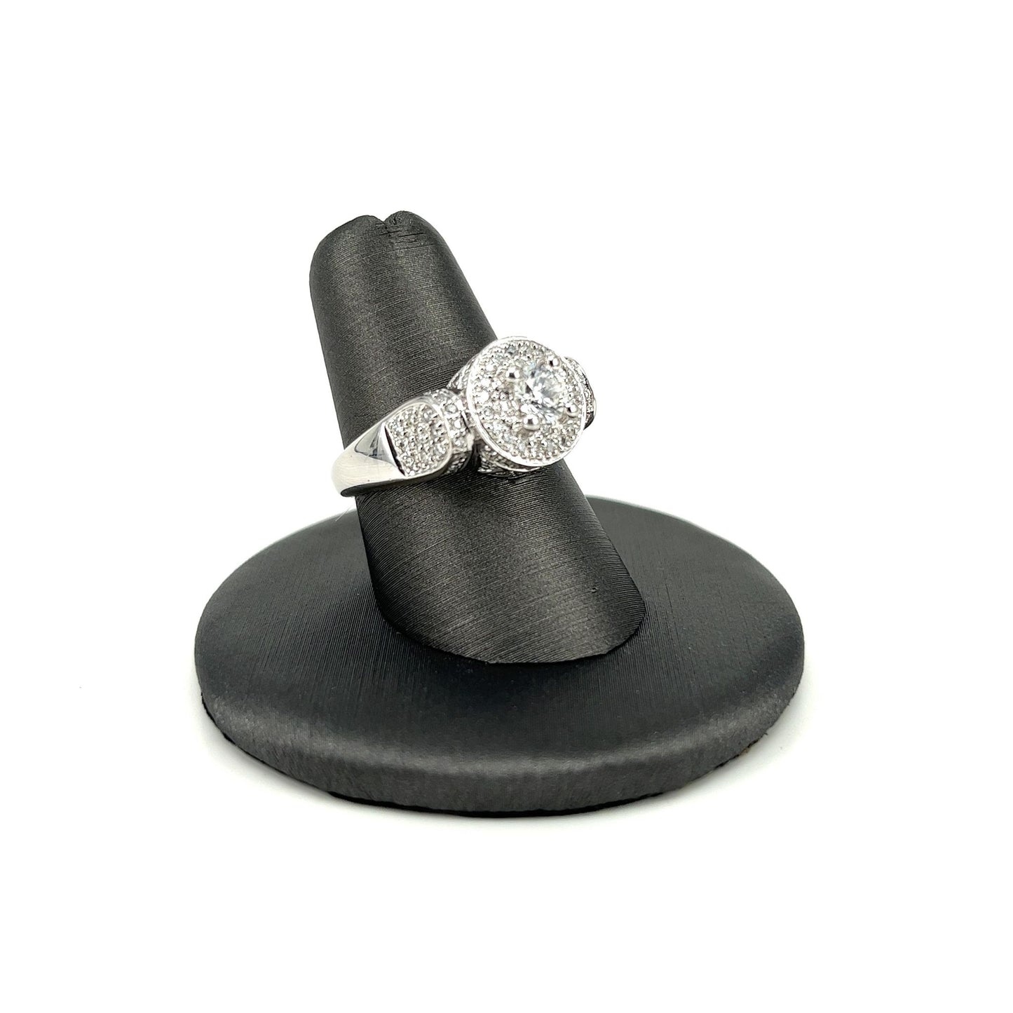 White Gold Diamond Pave Halo Ring