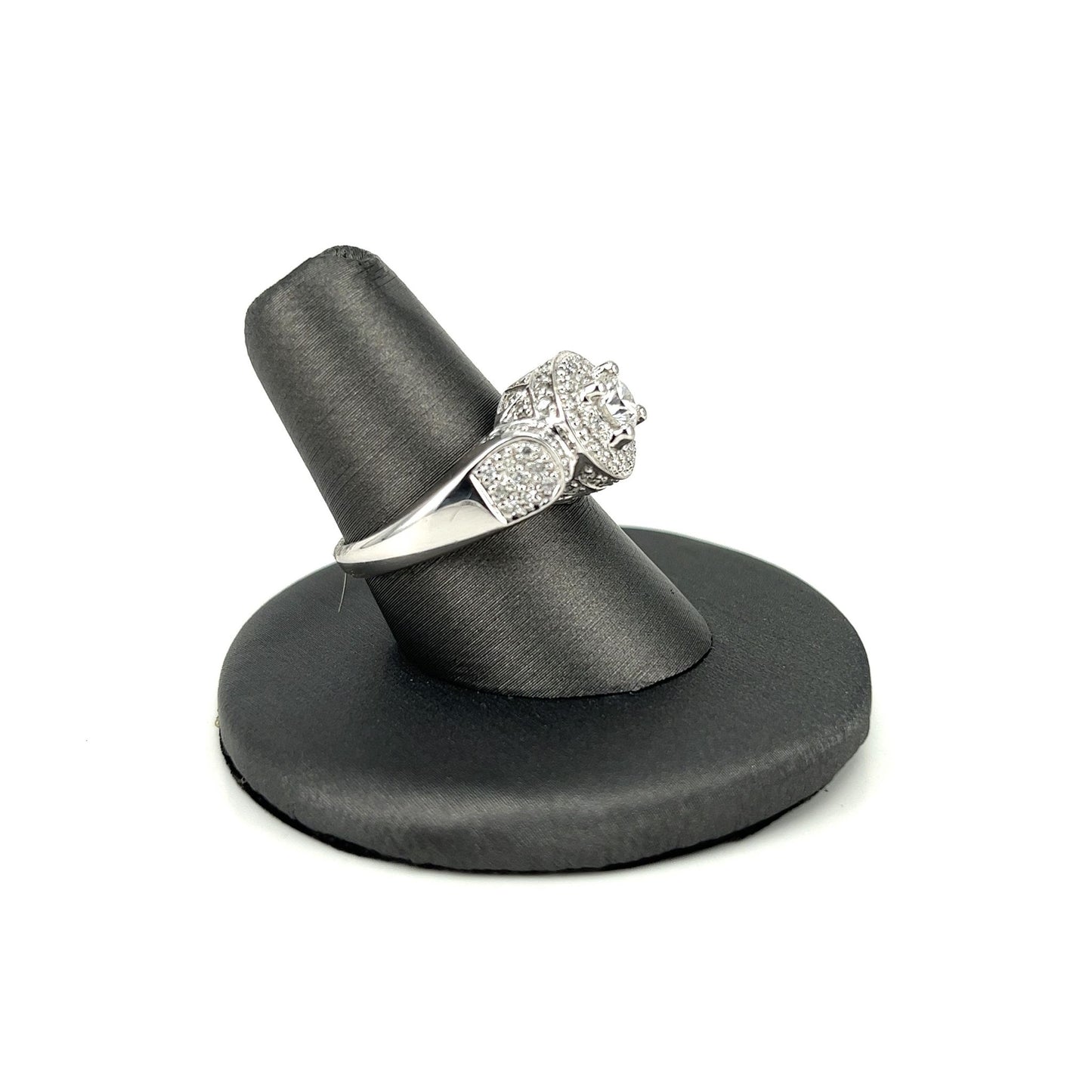White Gold Diamond Pave Halo Ring