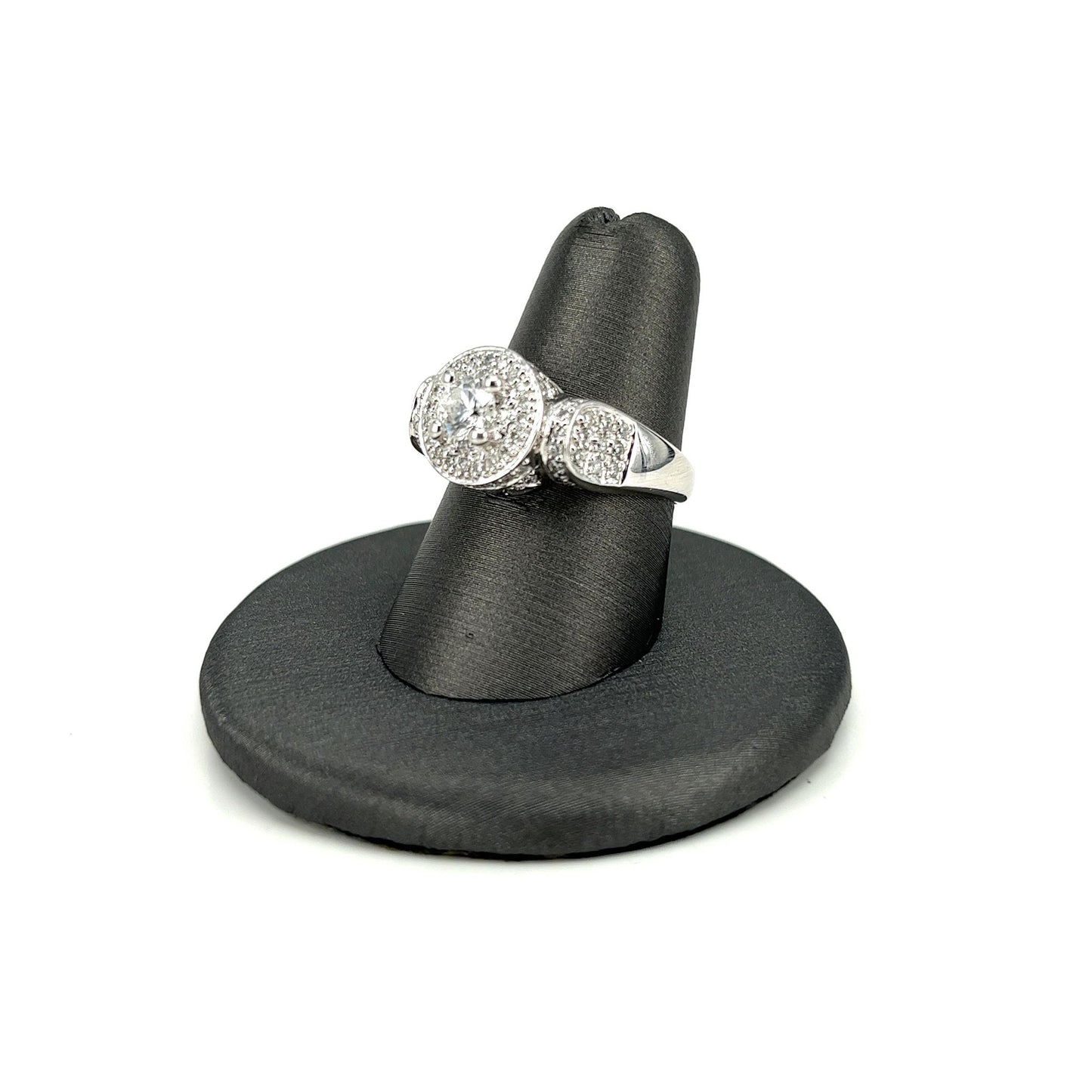 White Gold Diamond Pave Halo Ring