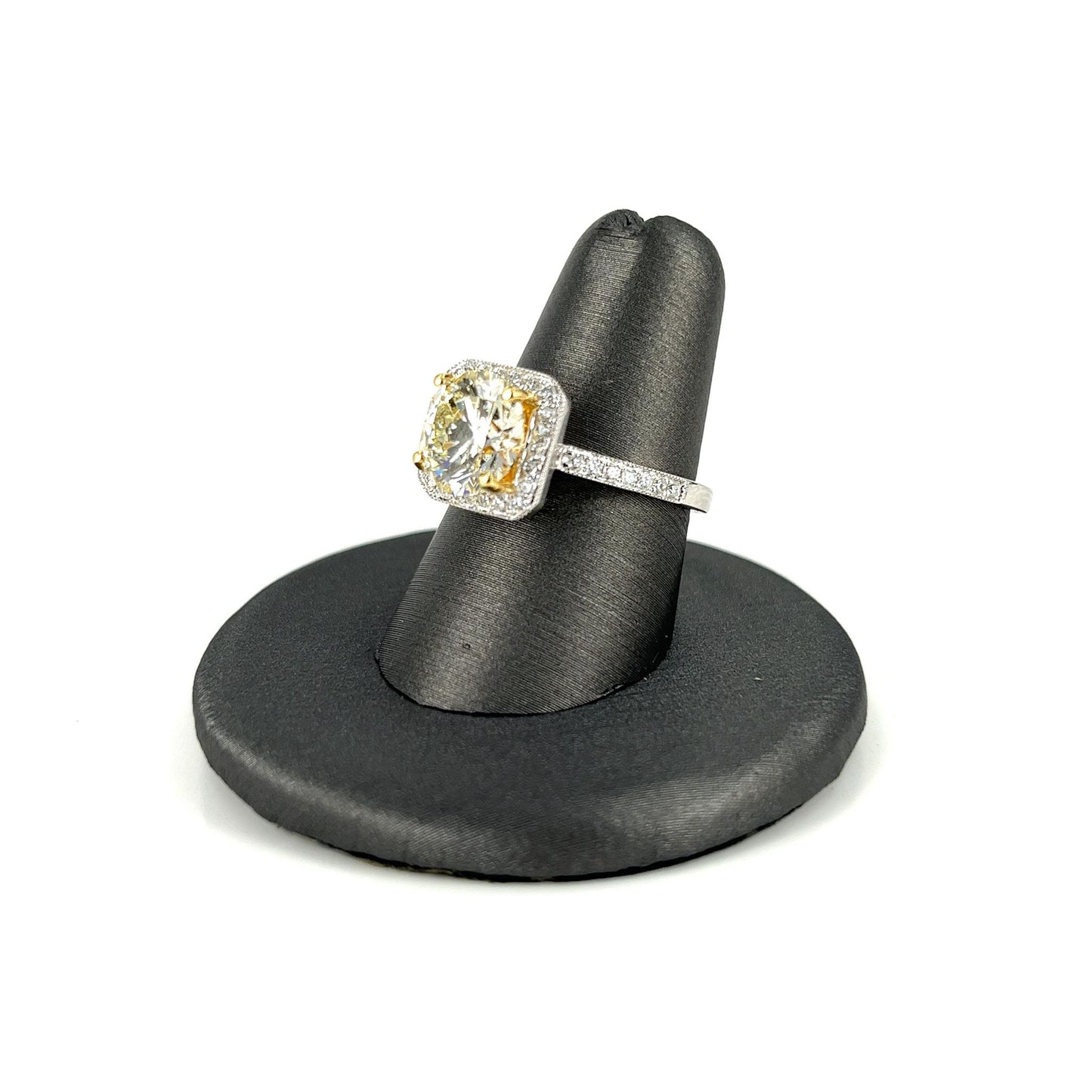 White Gold Yellow Diamond Engagement Ring