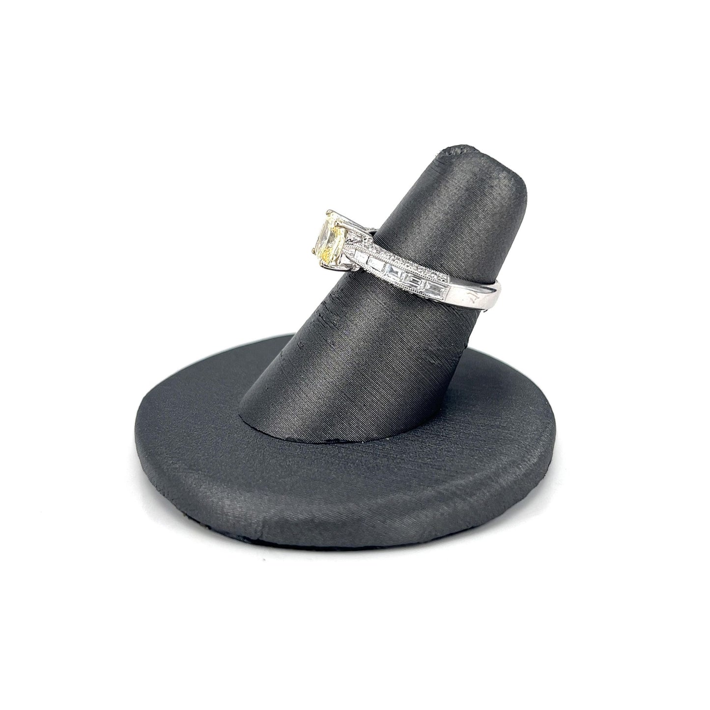 White Gold Estate Yellow Cubic Zirconia Ring
