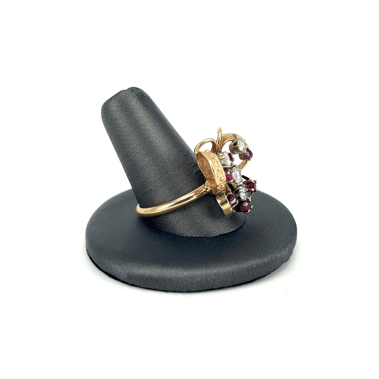 Yellow Gold Estate Butterfly Ruby and Diamond Ring