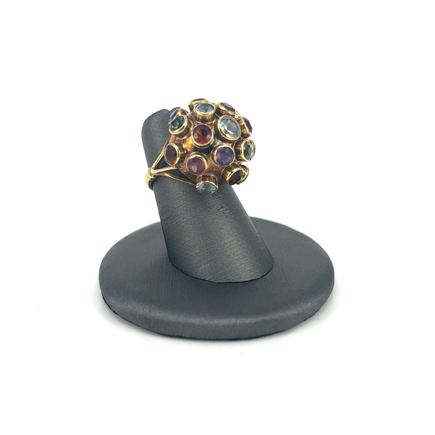 Yellow Gold Estate Multicolor Spherical Ring