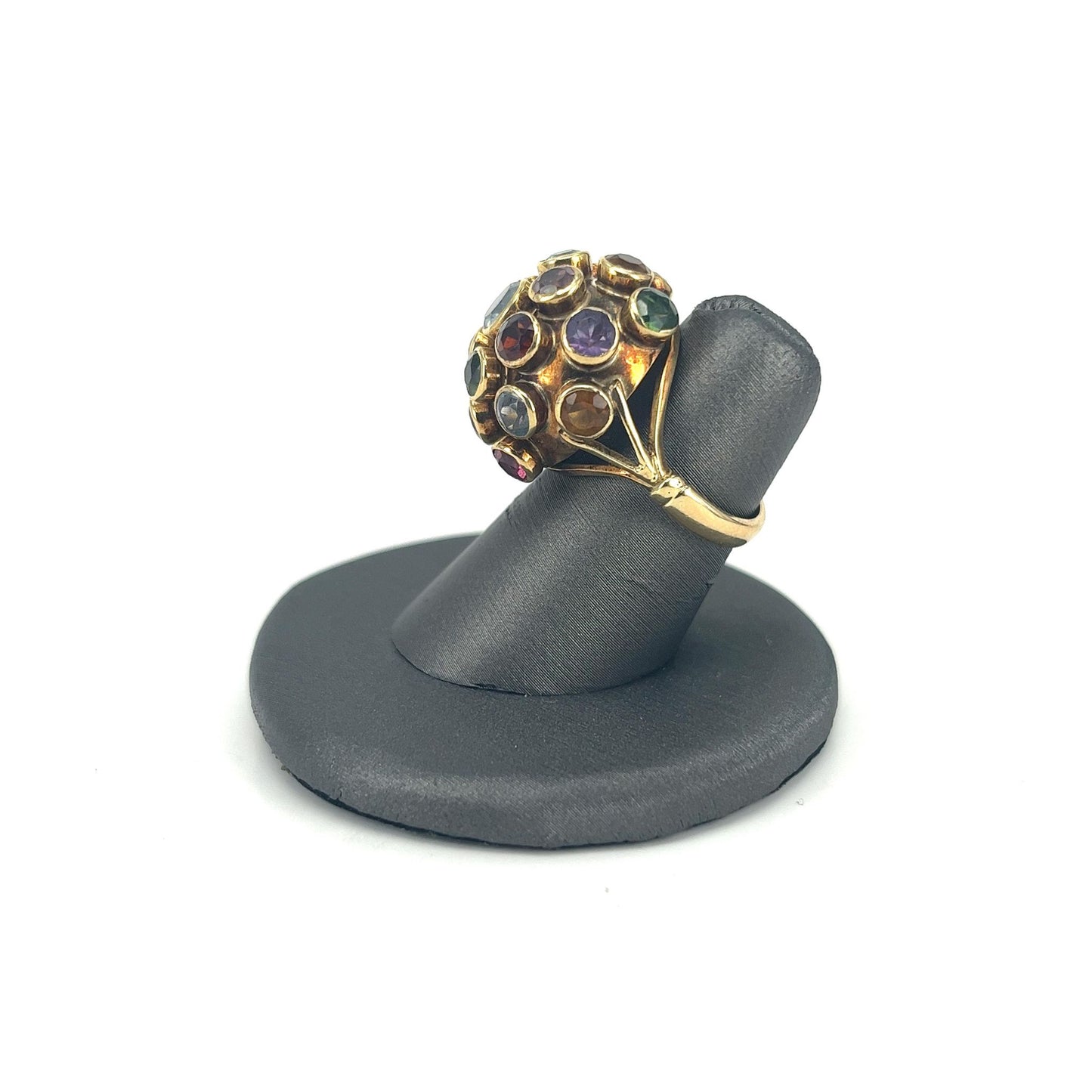 Yellow Gold Estate Multicolor Spherical Ring