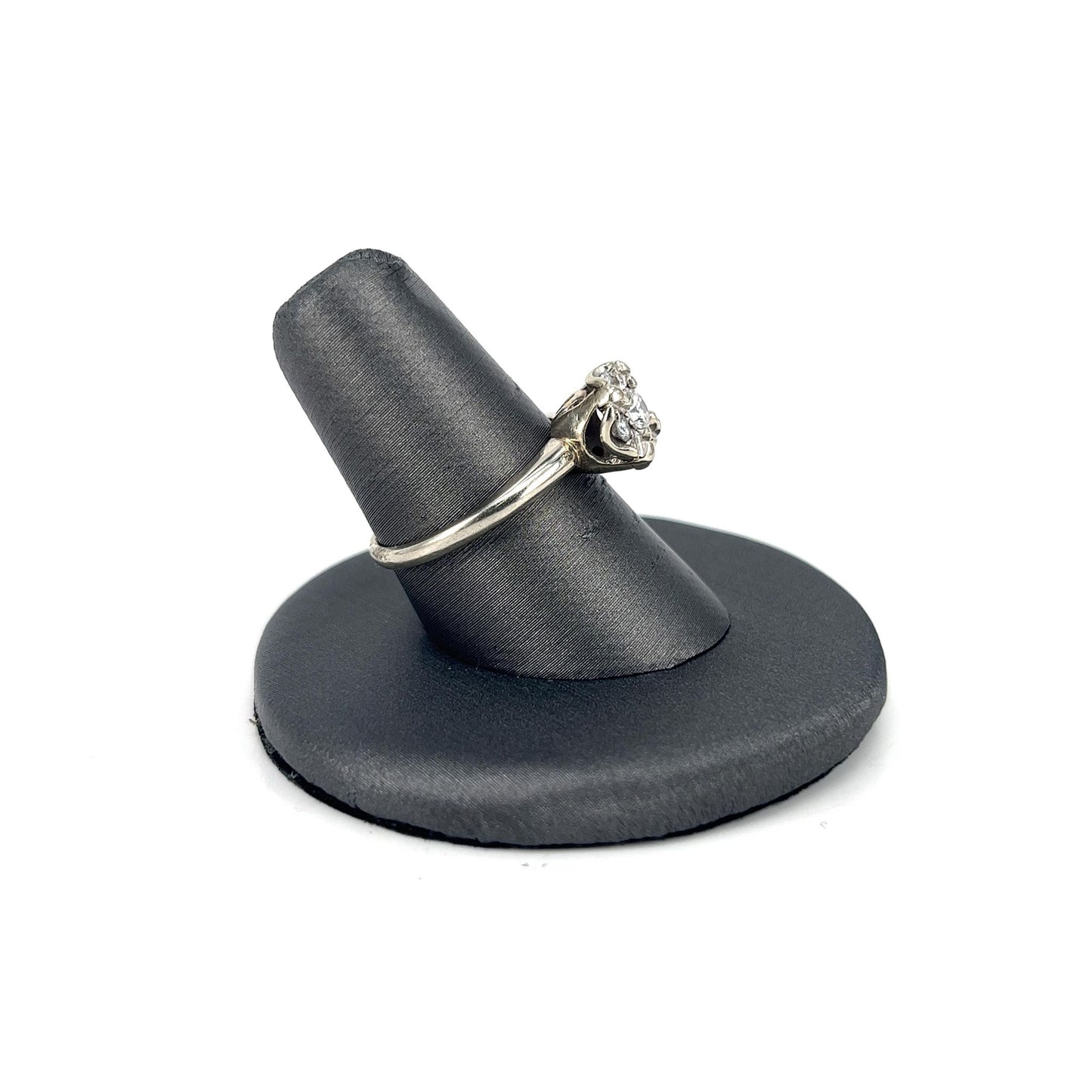 White Gold Vintage Estate Cluster Ring