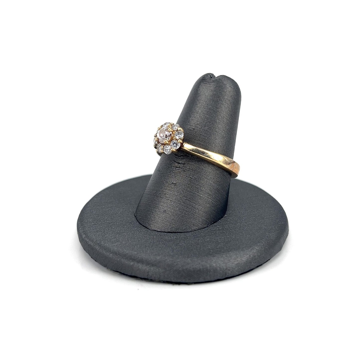 Yellow Gold Estate Cluster Diamond Ring