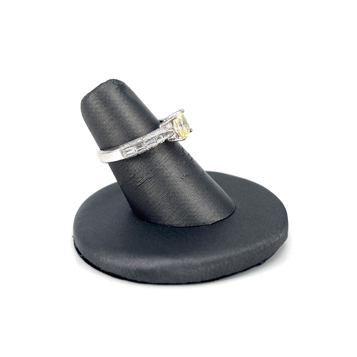 White Gold Estate Yellow Cubic Zirconia Ring