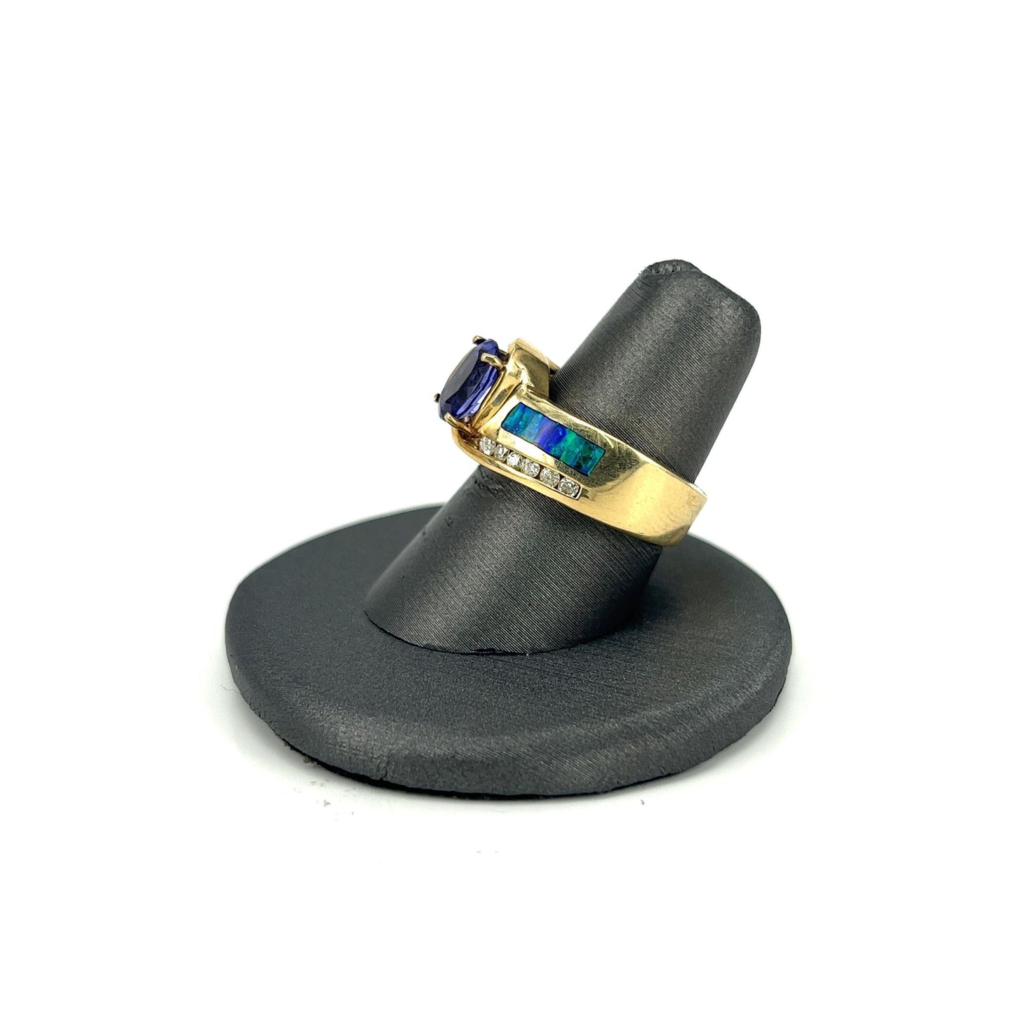 Yellow Gold Estate Tanzanite Fashion Opalite Ring