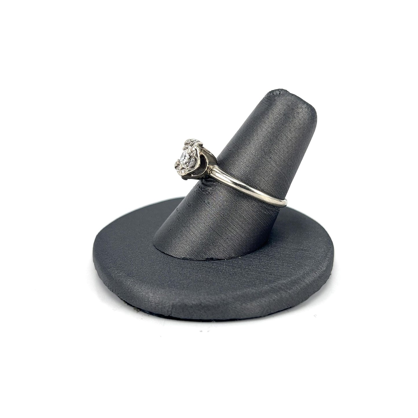 White Gold Vintage Estate Cluster Ring