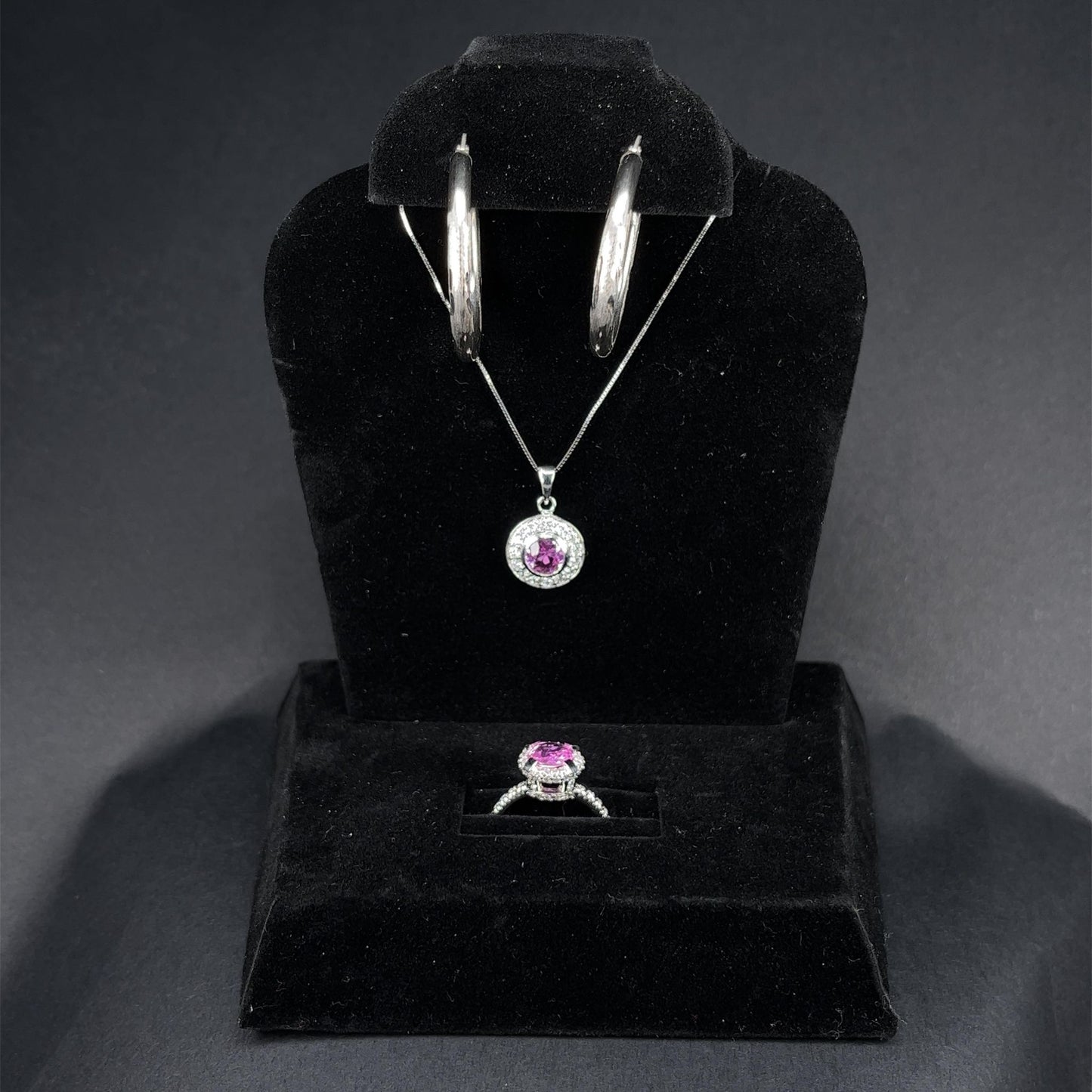 White Gold Pink Sapphire Bundle