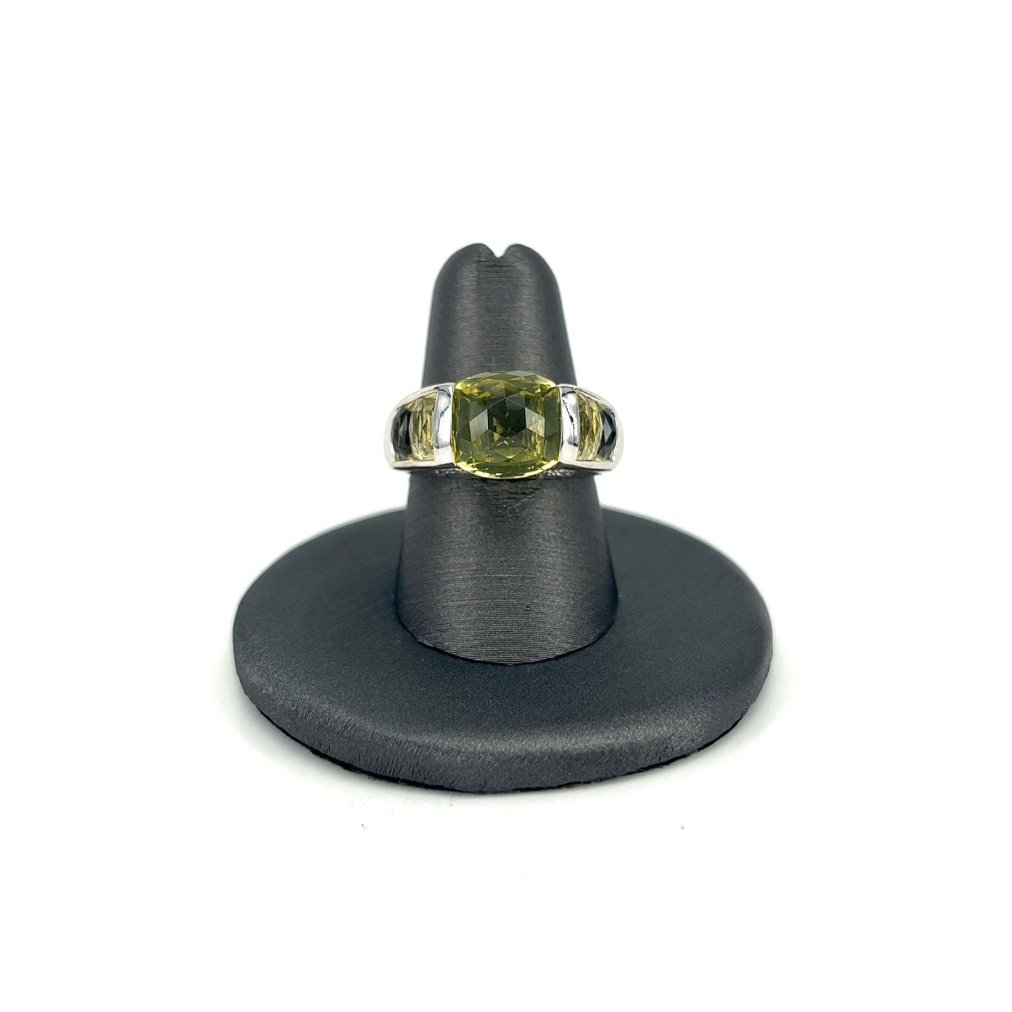 White Gold Peridot Estate Fashion Ring