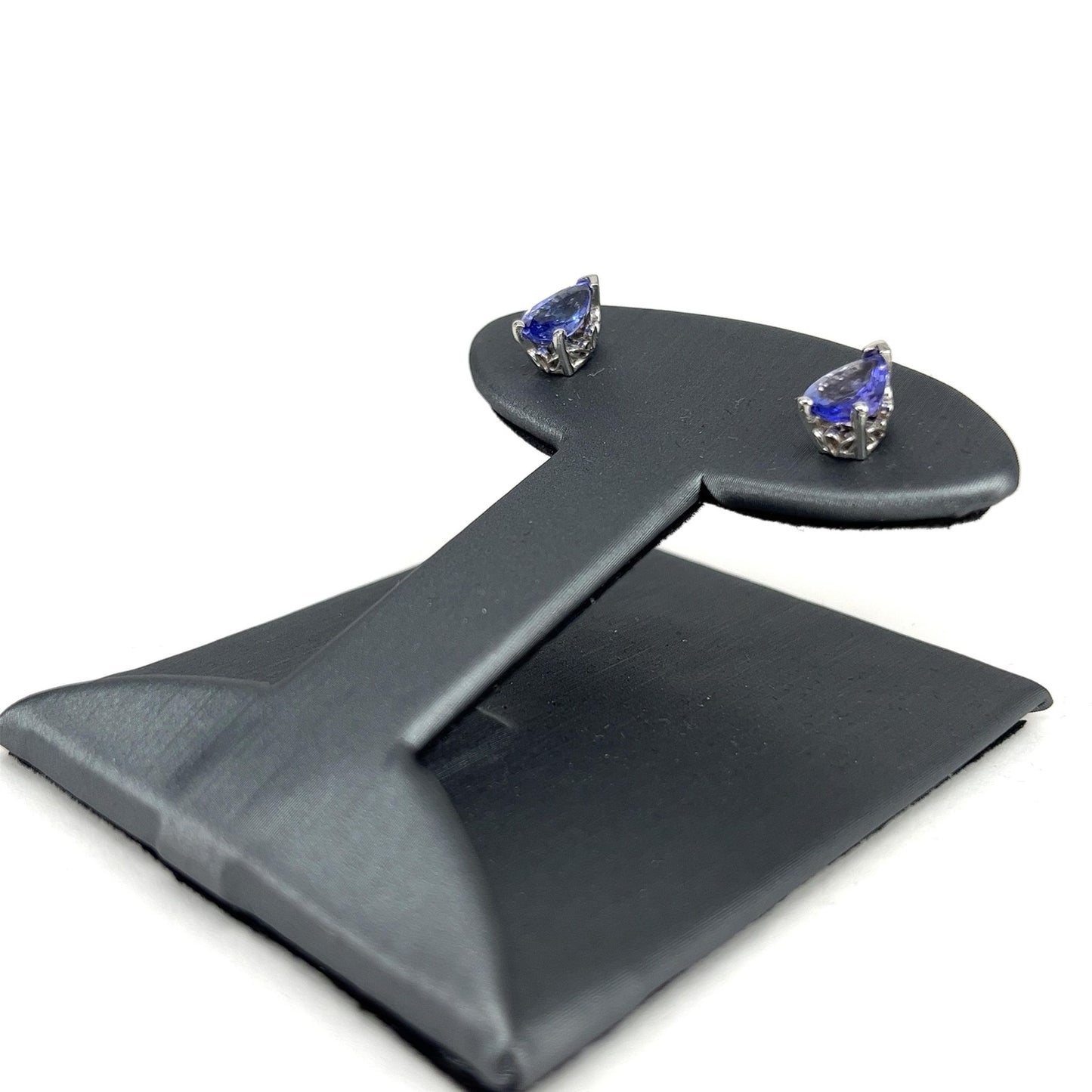 White Gold Pear Shaped Tanzanite Earrings