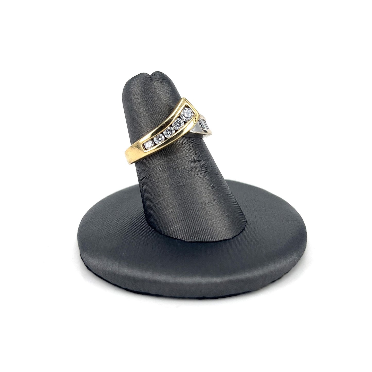 Two Tone Gold Diamond Break Ring