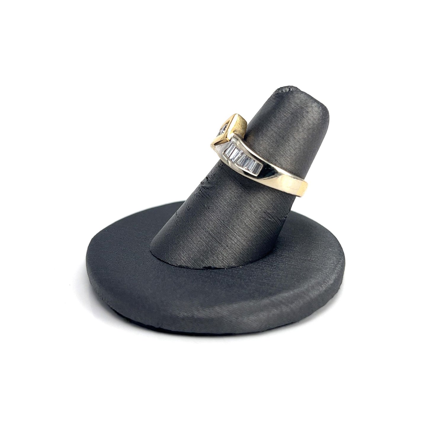 Two Tone Gold Diamond Break Ring