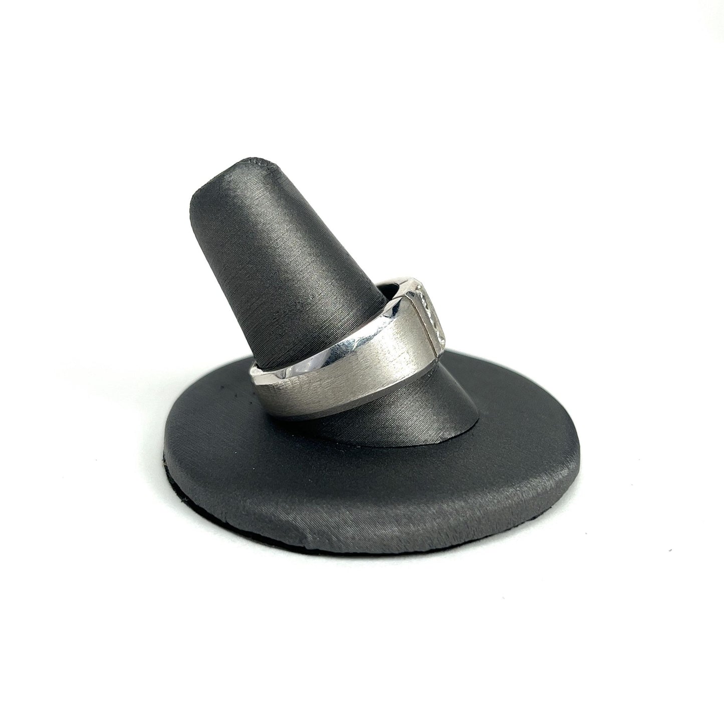 White Gold 3 Diamond Men's Ring