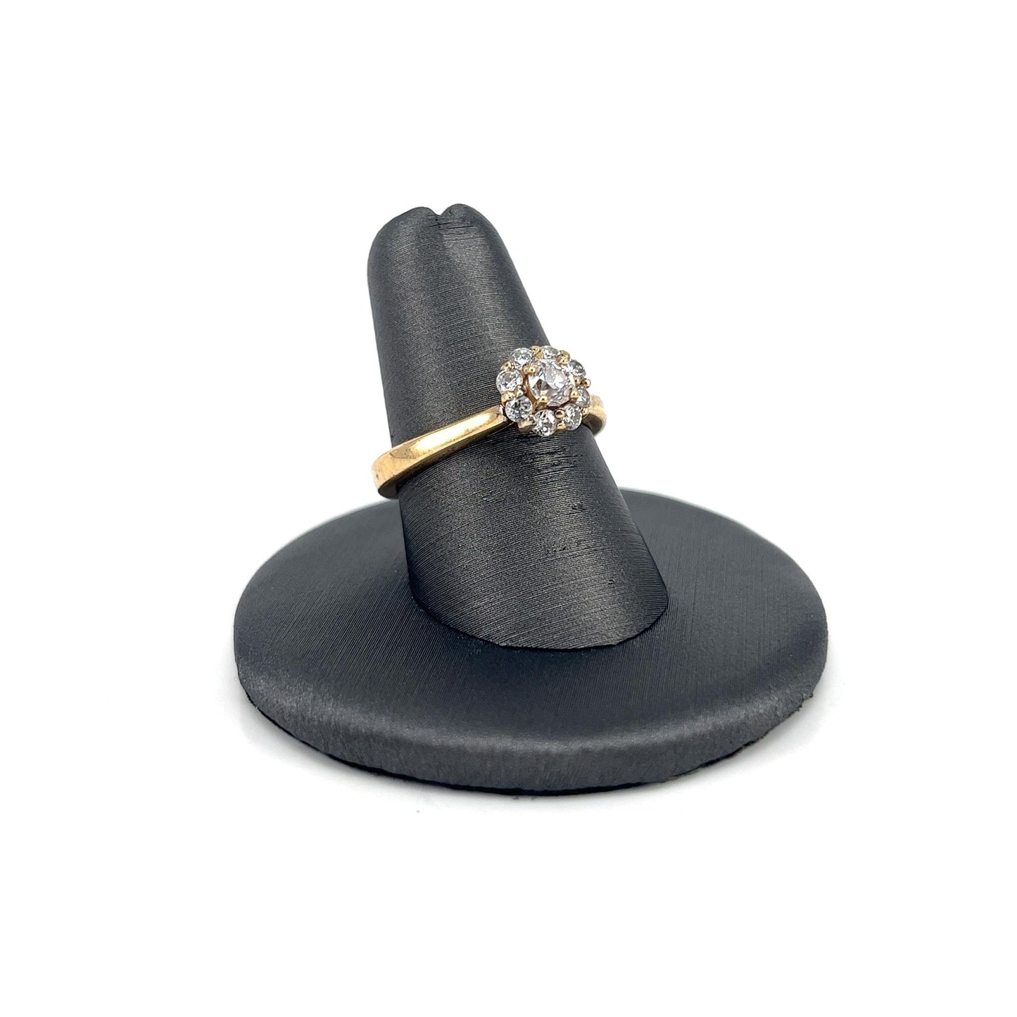 Yellow Gold Estate Cluster Diamond Ring