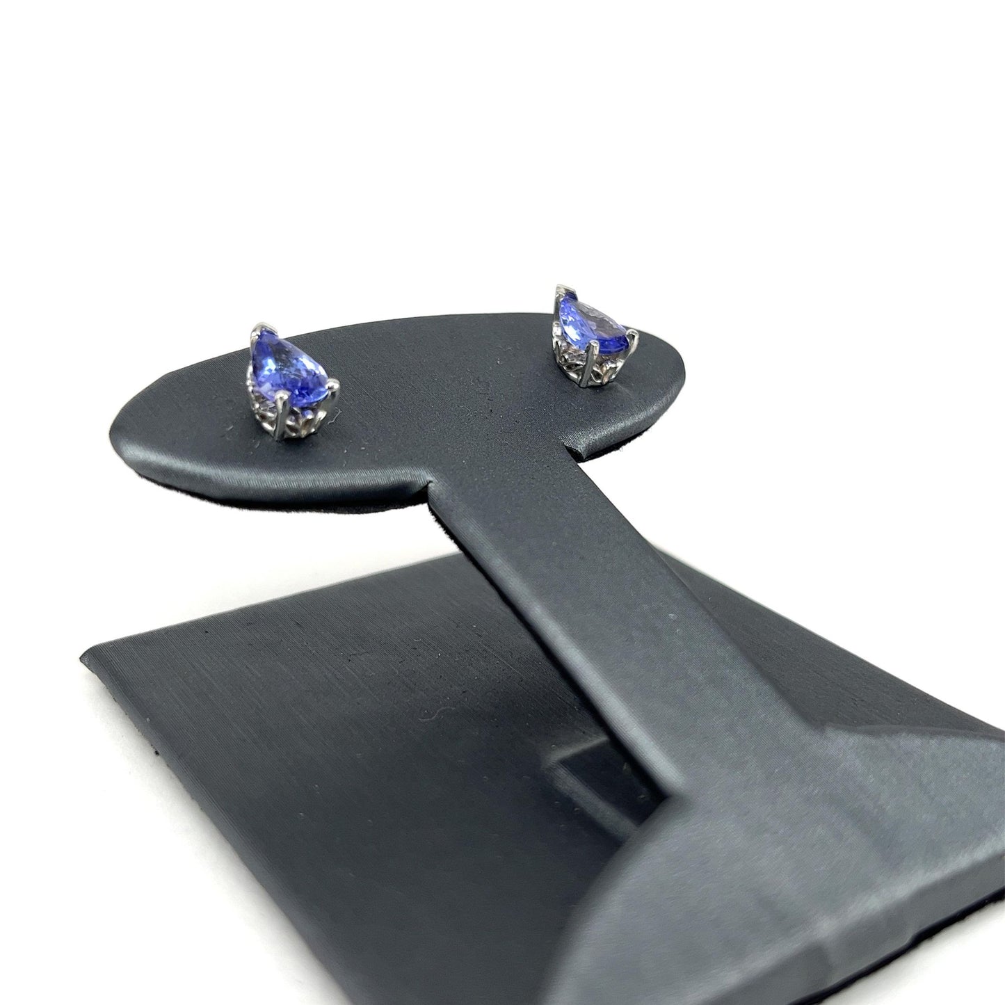 White Gold Pear Shaped Tanzanite Earrings