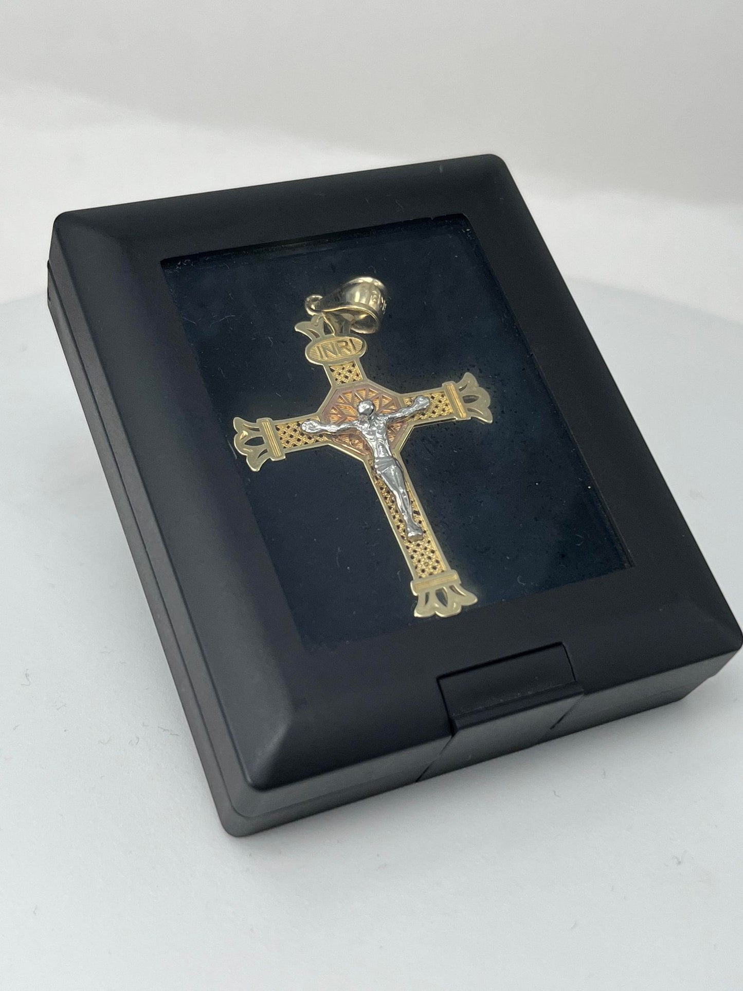INRI Tri-Tone Crucifix