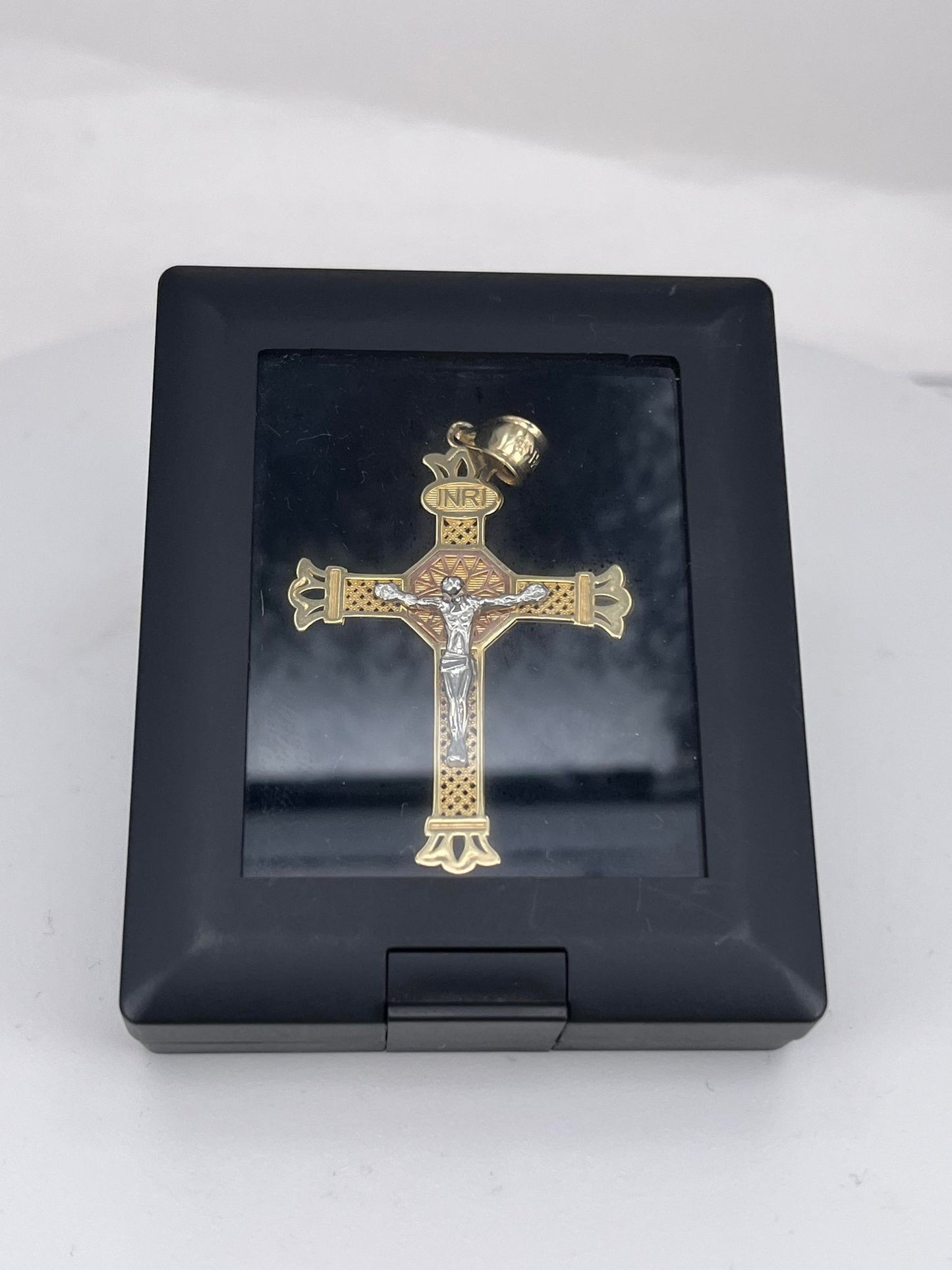 INRI Tri-Tone Crucifix