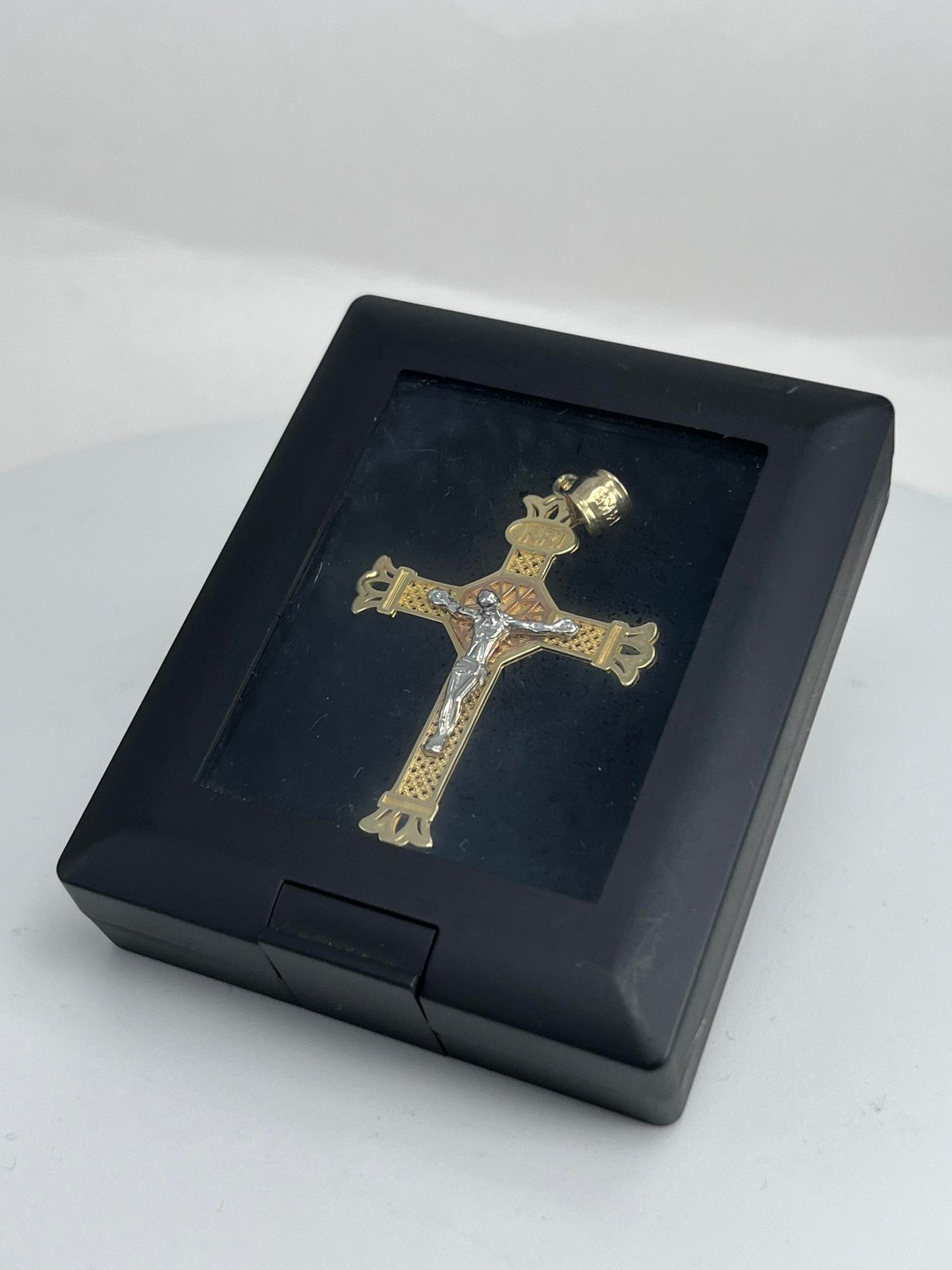 INRI Tri-Tone Crucifix