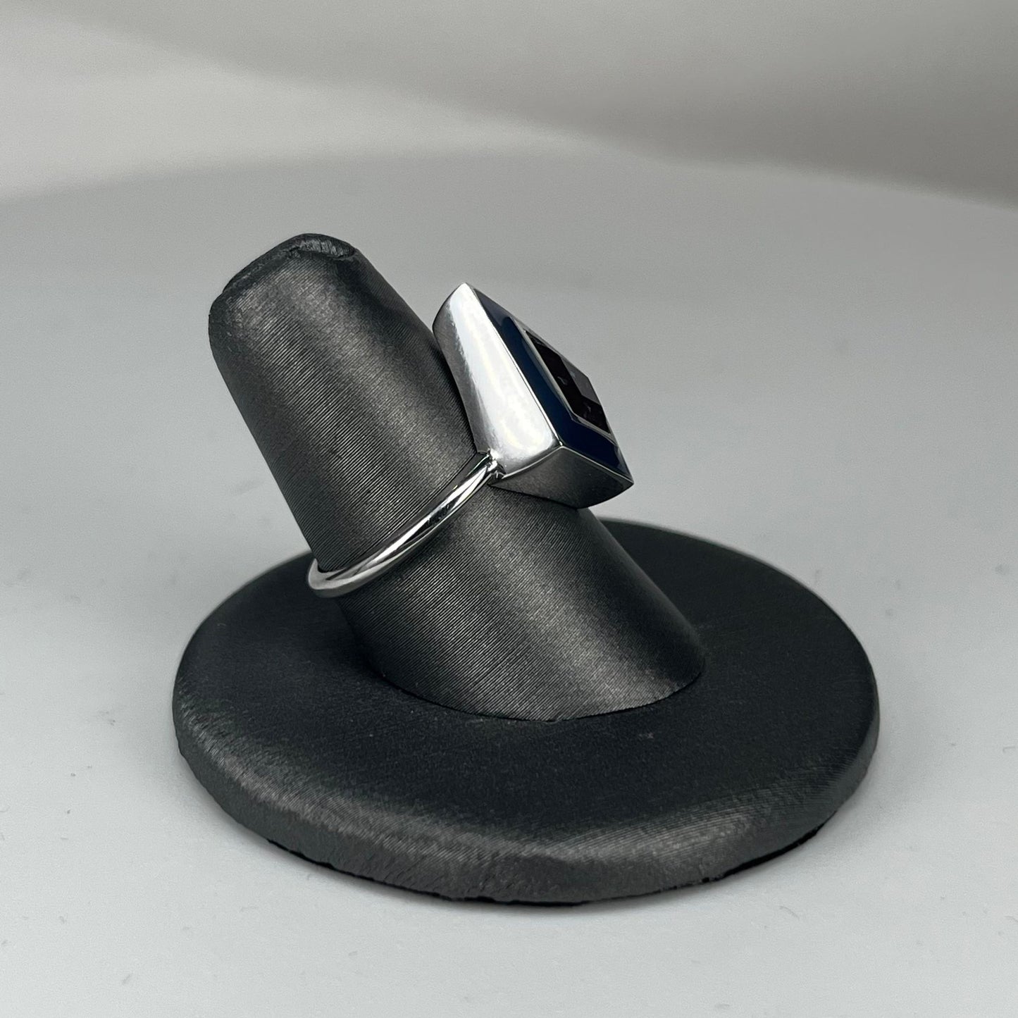 White Gold Lab Grown Alexandrite Enamel Ring
