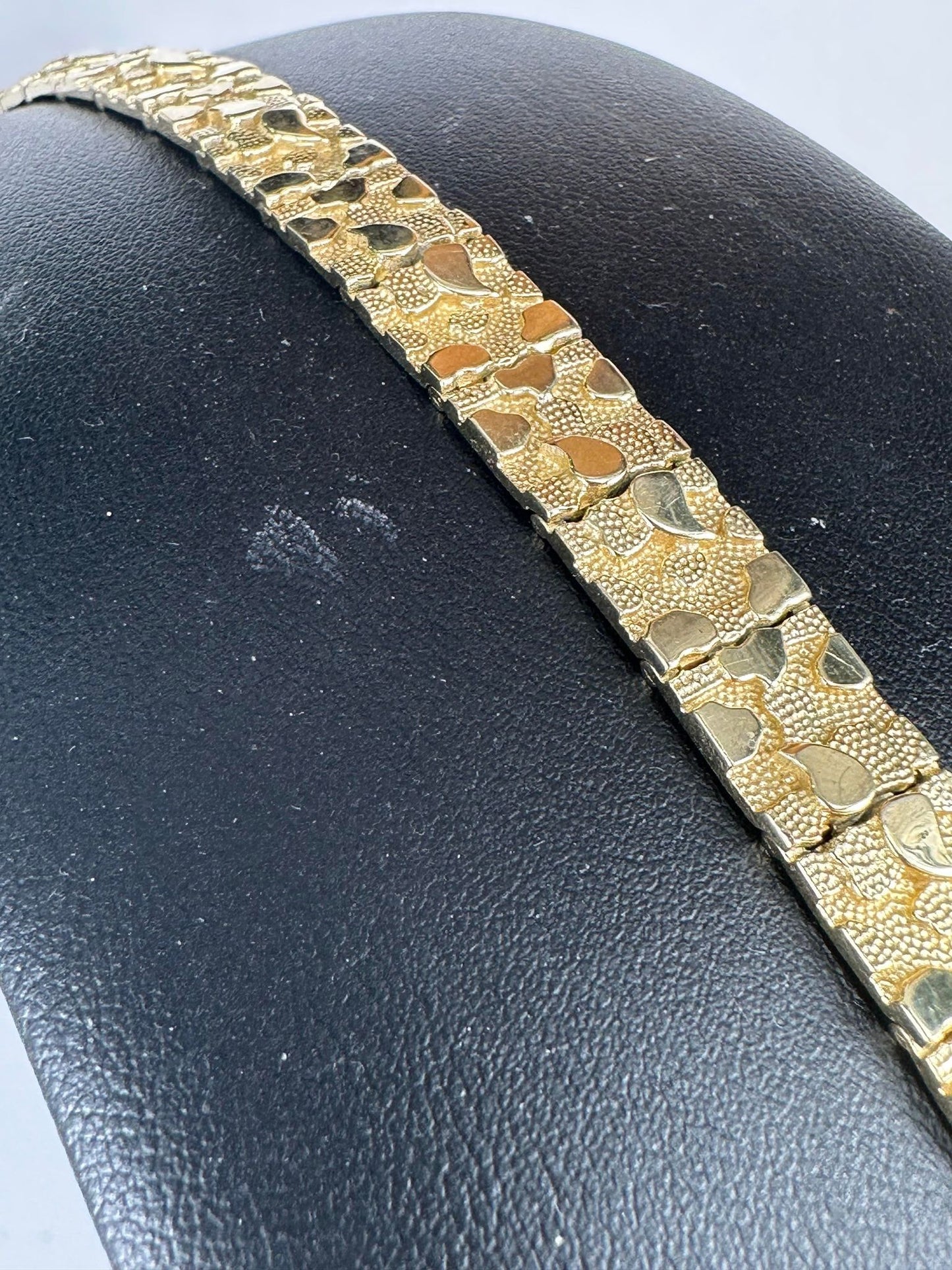 Yellow Gold Nugget Link Bracelet