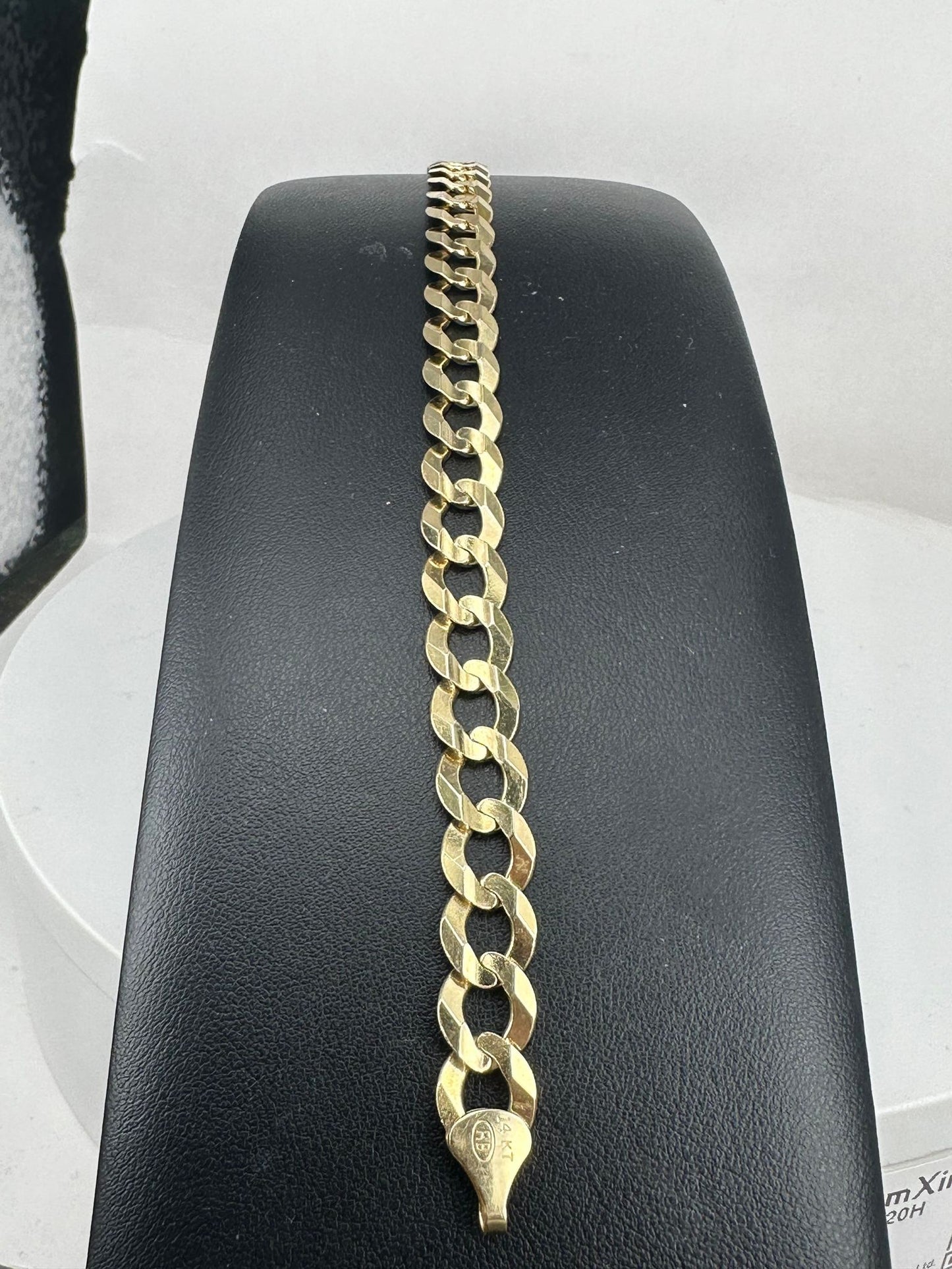 Yellow Gold Curb Link Men's Bracelet