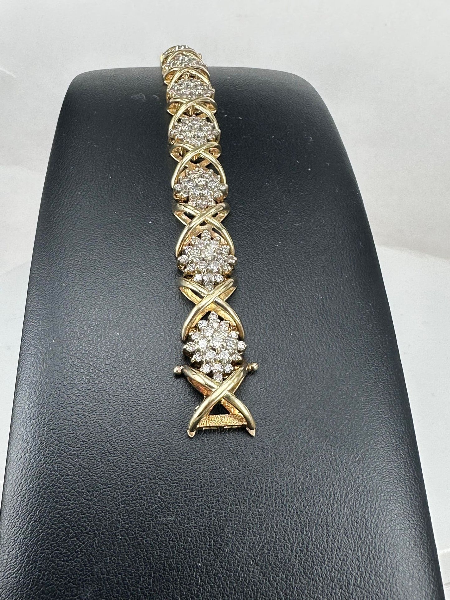 Yellow Gold Diamond Cross/Star Bracelet