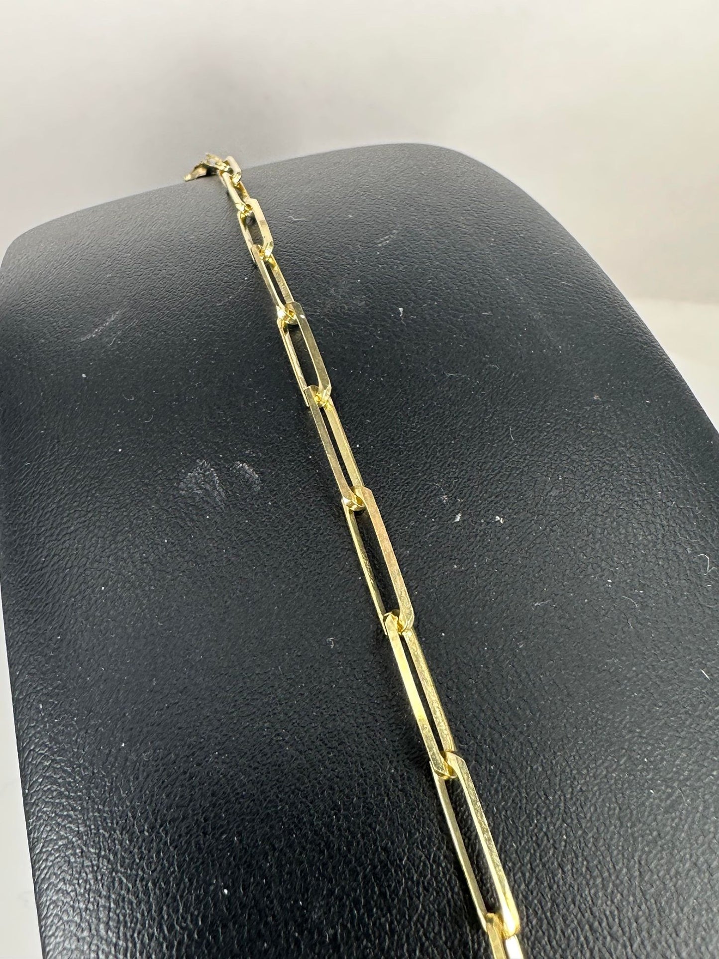 Yellow Gold Paperclip Bracelet