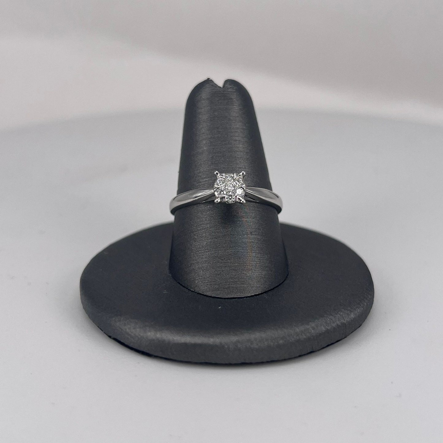 White Gold Cluster Diamond Ring