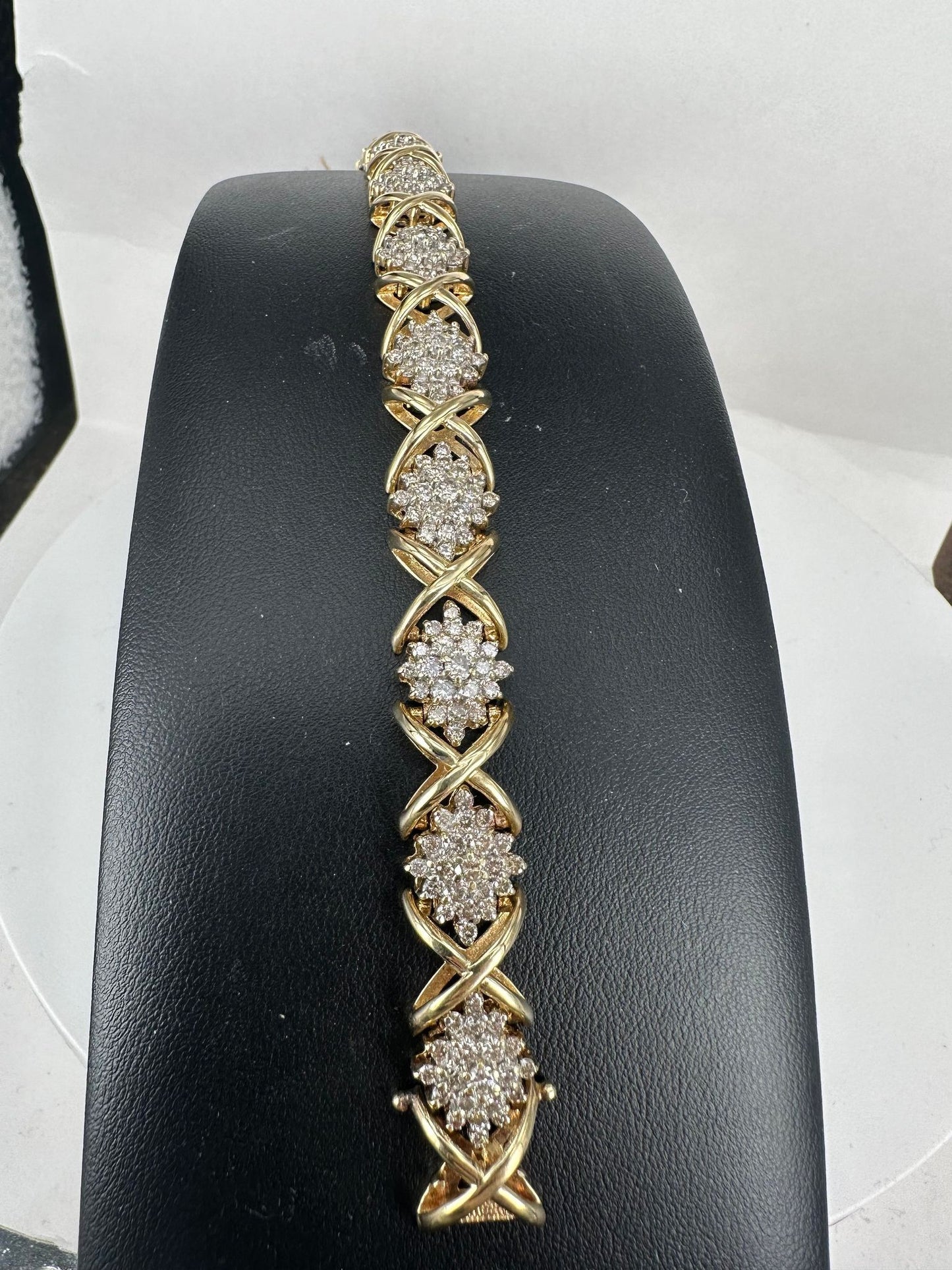 Yellow Gold Diamond Cross/Star Bracelet